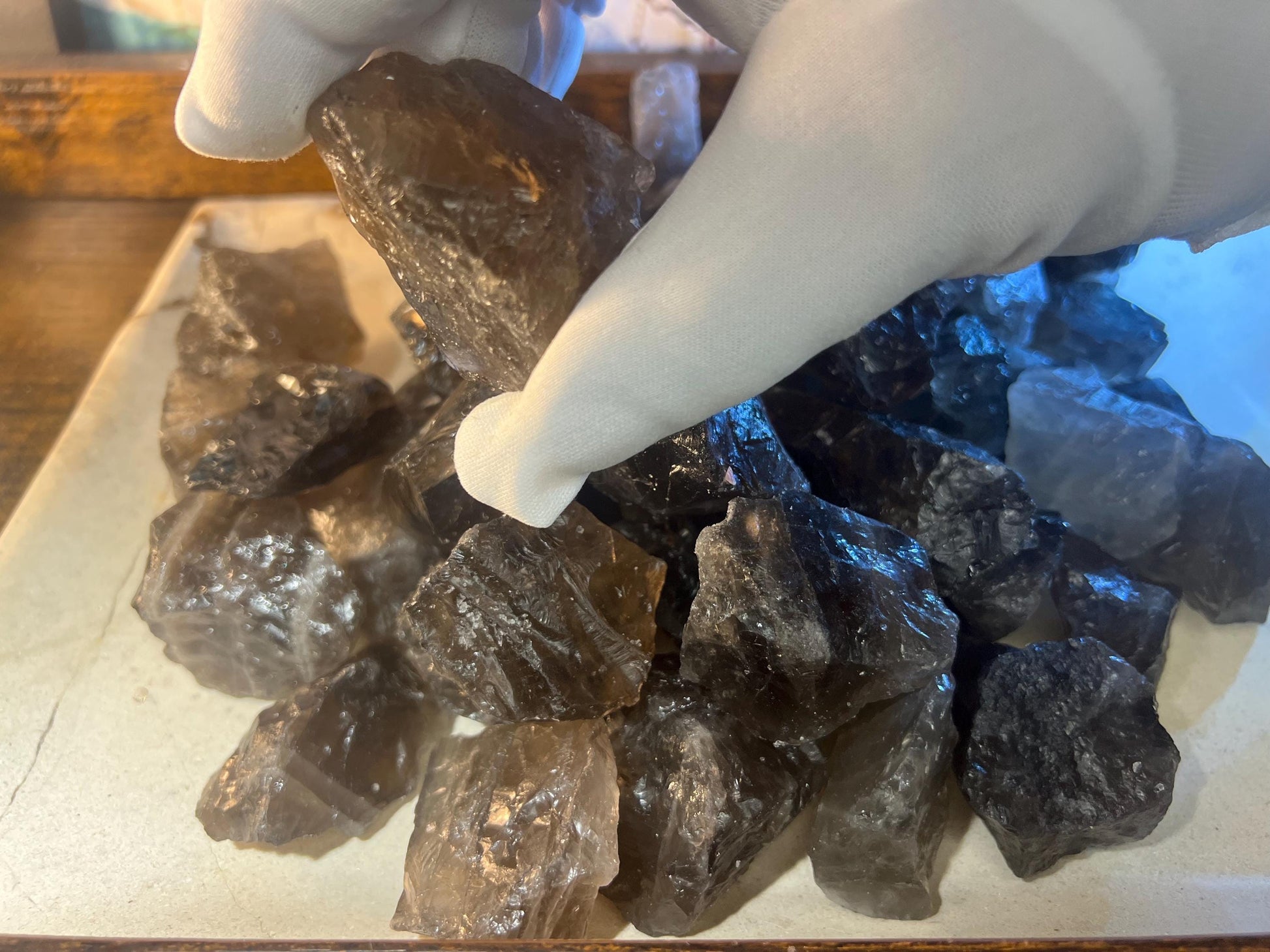 East African Raw Smoky Quartz Crystal Polished Carved Crystal for Distraction from Anxiety or Worry Home Decor Holiday Xmas Meditation