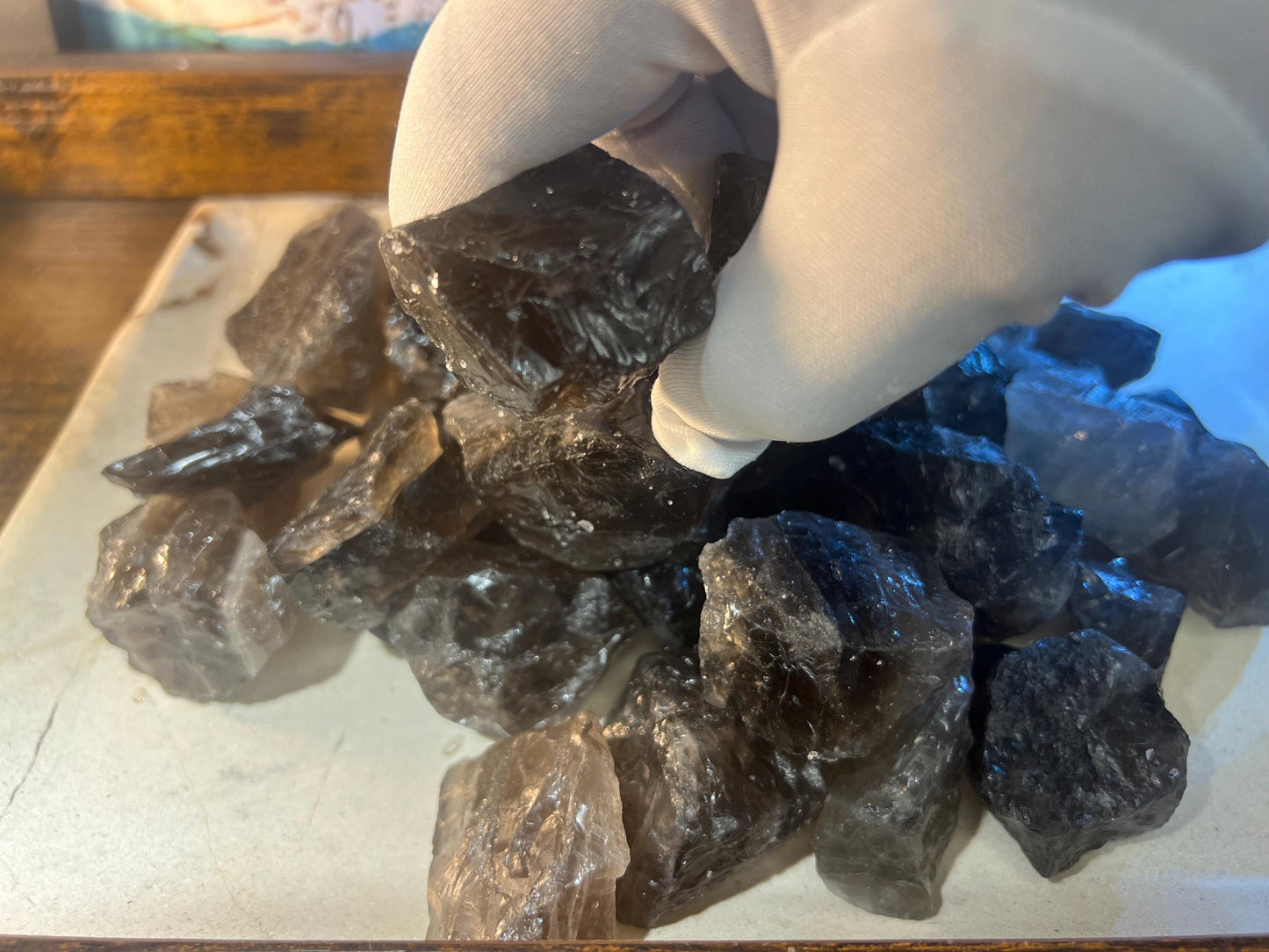 East African Raw Smoky Quartz Crystal Polished Carved Crystal for Distraction from Anxiety or Worry Home Decor Holiday Xmas Meditation