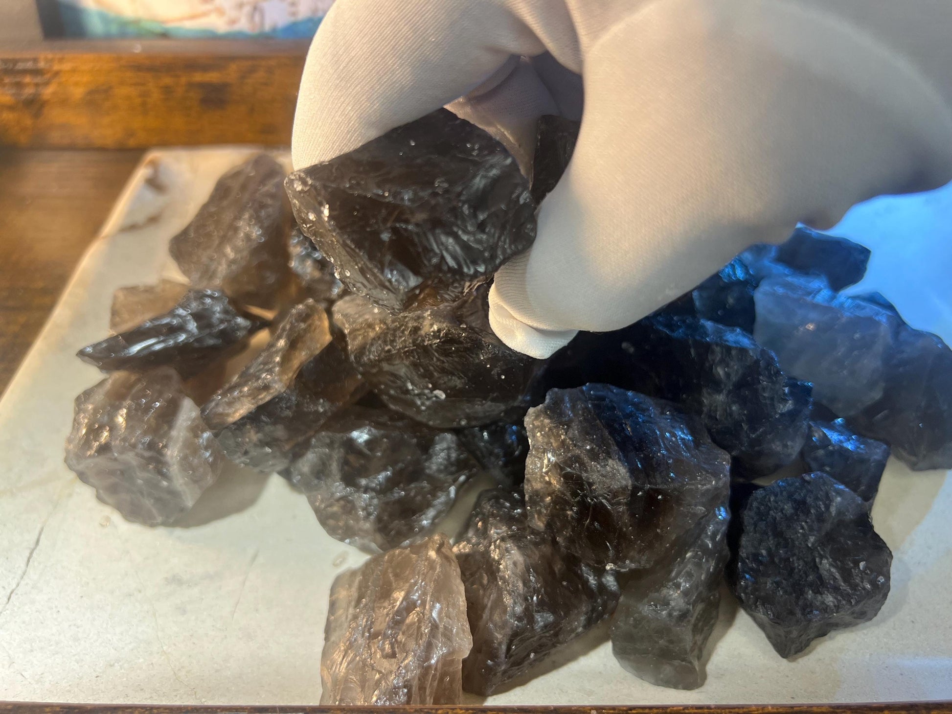 East African Raw Smoky Quartz Crystal Polished Carved Crystal for Distraction from Anxiety or Worry Home Decor Holiday Xmas Meditation