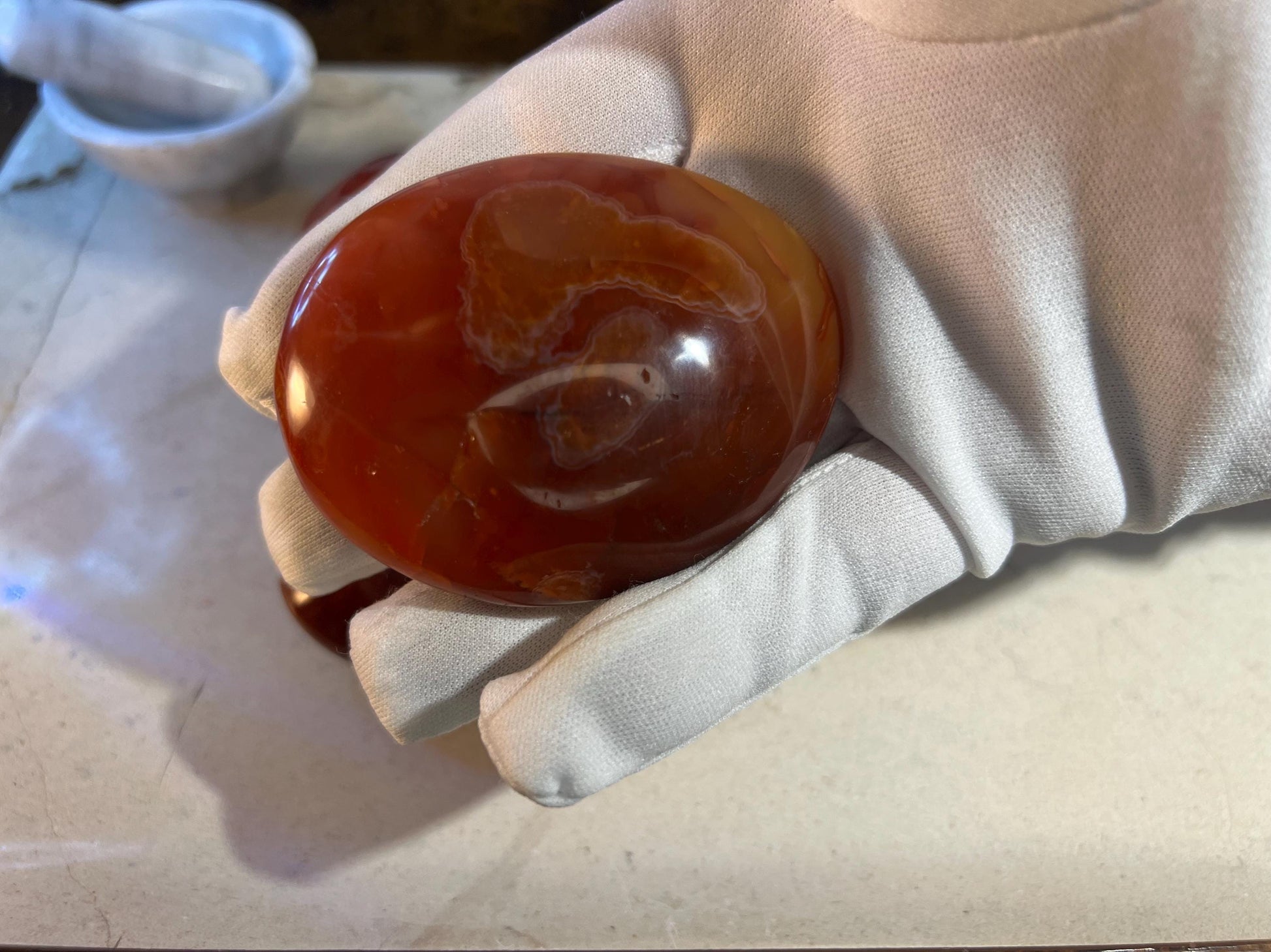Carnelian Agate Polished Palm Stone Pocket Anxiety Palm Worry Pocket Gift Christmas Birthday Xmas Meditation Crystal Home Decor
