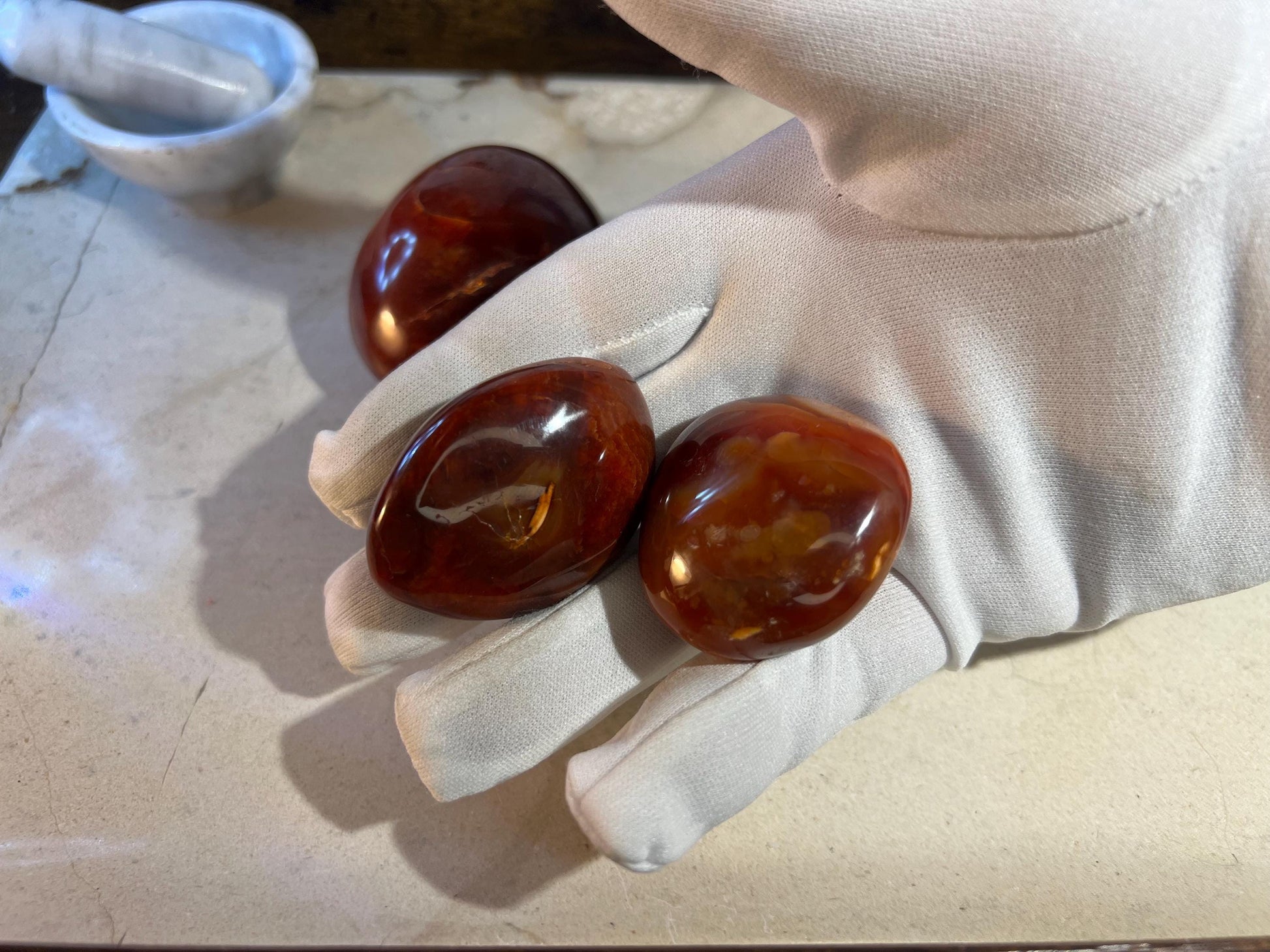 Carnelian Agate Polished Palm Stone Pocket Anxiety Palm Worry Pocket Gift Christmas Birthday Xmas Meditation Crystal Home Decor