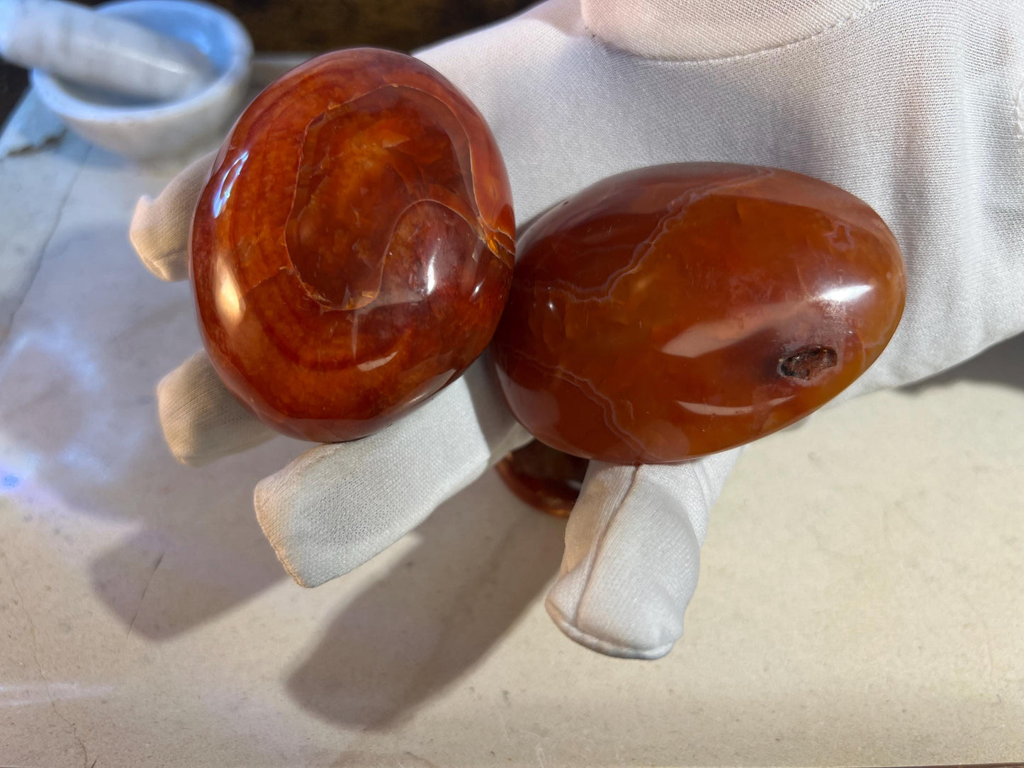 Carnelian Agate Polished Palm Stone Pocket Anxiety Palm Worry Pocket Gift Christmas Birthday Xmas Meditation Crystal Home Decor
