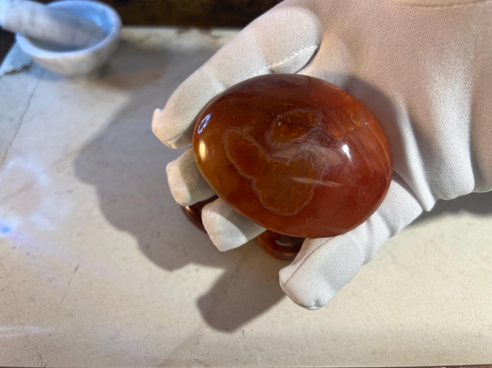 Carnelian Agate Polished Palm Stone Pocket Anxiety Palm Worry Pocket Gift Christmas Birthday Xmas Meditation Crystal Home Decor