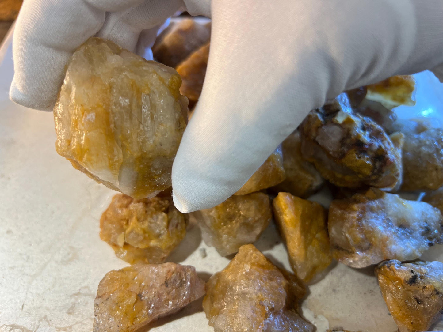 Raw Golden Healer Quartz Crystal Polished Carved Crystal for Distraction from Anxiety Worry Home Decor Holiday Xmas Meditation Birthday