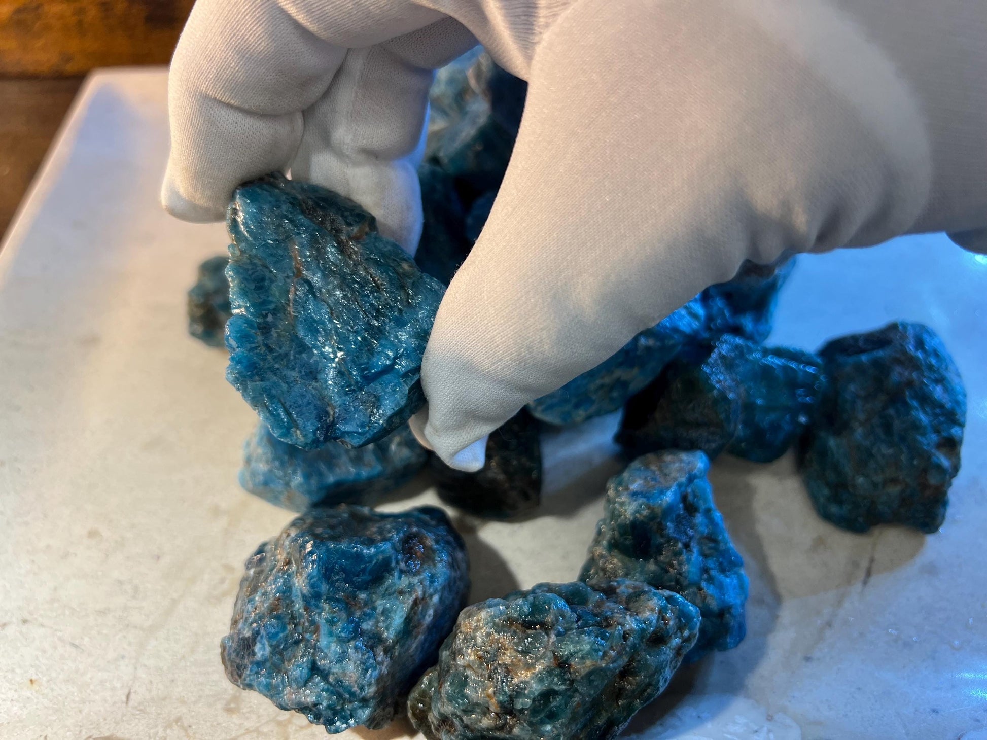 Blue apatite Raw Untreated Arts Crafts Home Decor Minerals wholesale minerals School Project Christmas Xmas Home Decor Gift Home Decor