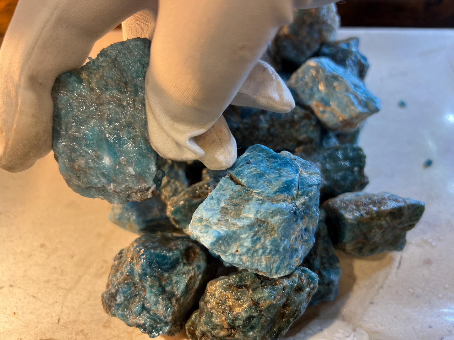 Blue apatite Raw Untreated Arts Crafts Home Decor Minerals wholesale minerals School Project Christmas Xmas Home Decor Gift Home Decor
