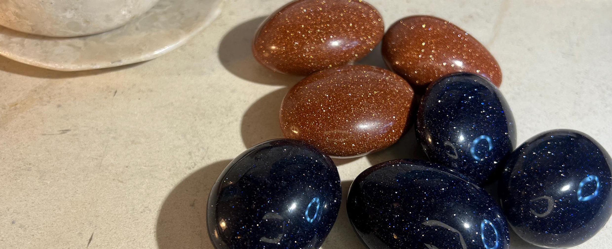 Orange and Purple Gold Stone Palm Stone anxiety polished rock tumbled pocket crystal gift birthday Christmas Xmas Home Decor Meditation