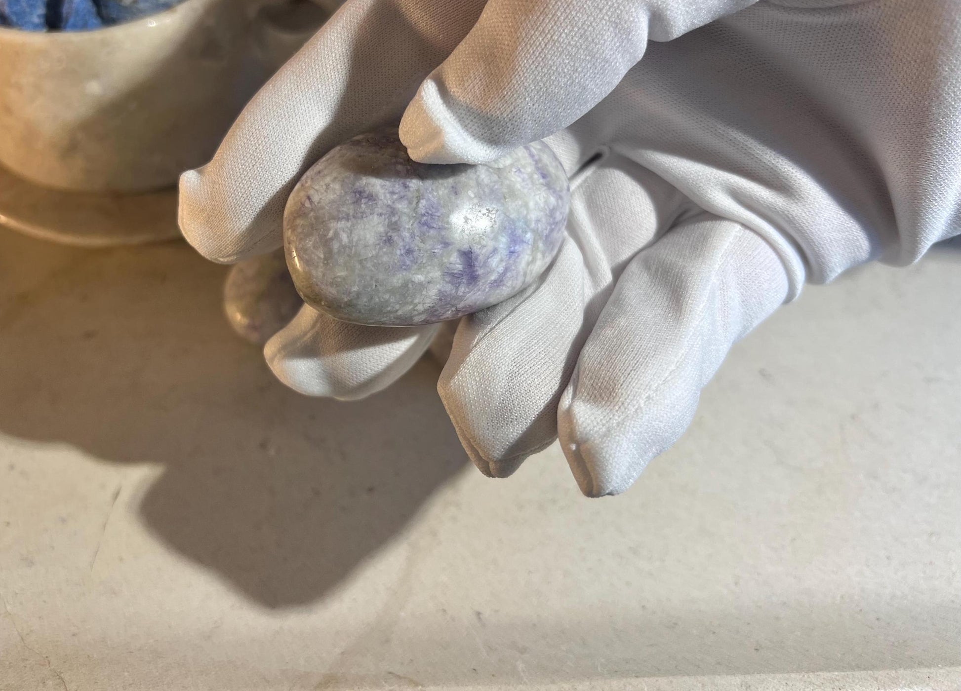 Rare Purple Sodalite Natural Medium Palm Stone Smooth Polished Carved Crystal Distraction Anxiety Christmas Xmas Birthday Gift Worry Anxiety