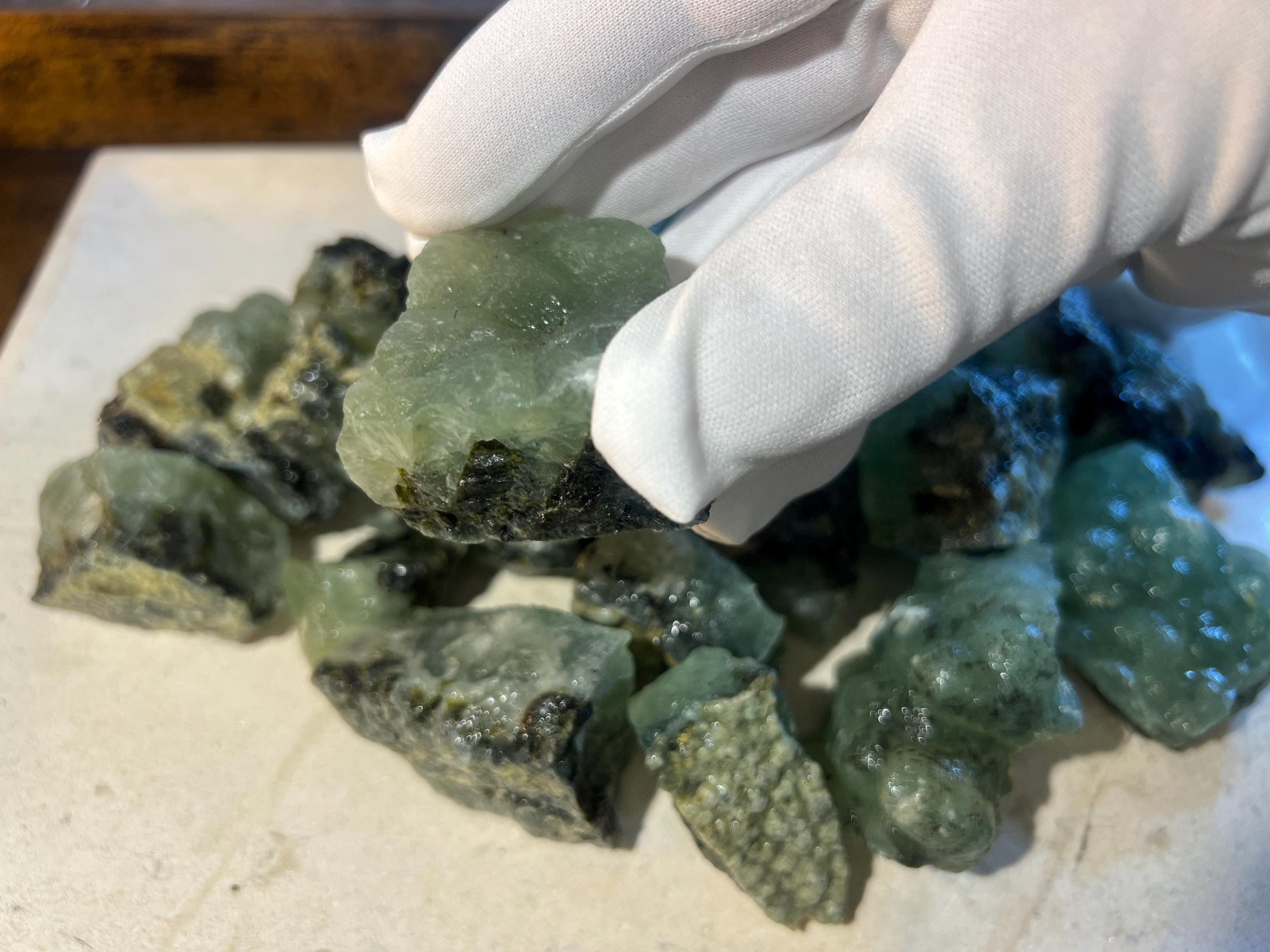 Raw Prehnite Crystal Stones Anxiety Stress Worry Relief Gift Home Decor Birthday Christmas Xmas Meditation Collection Student Son Daughter