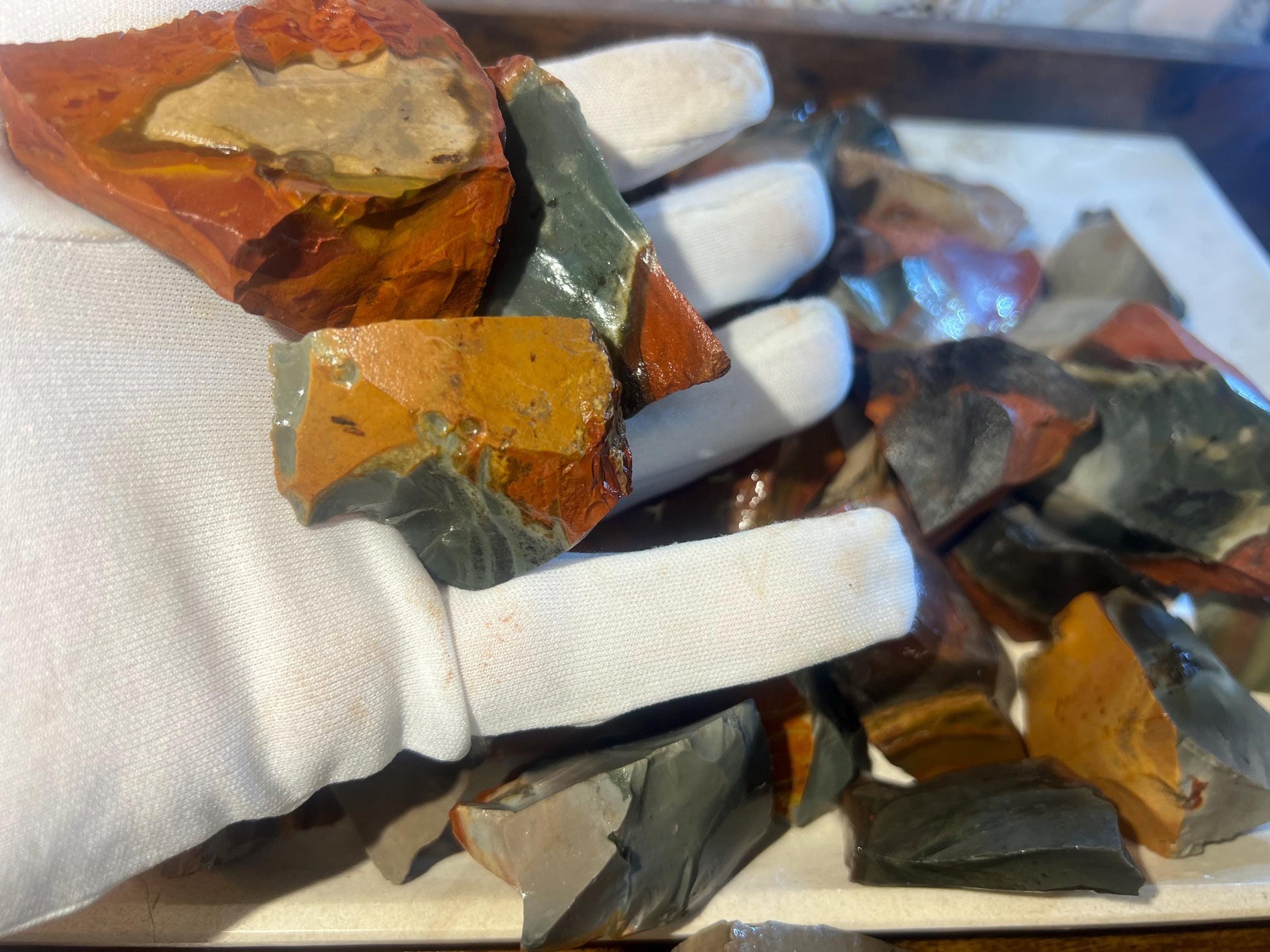 Raw Polychrome Jasper Crystals Untreated Anxiety Home Decor Wholesale Crystal Crafts School Christmas Xmas Home Decor Craft Birthday Gift