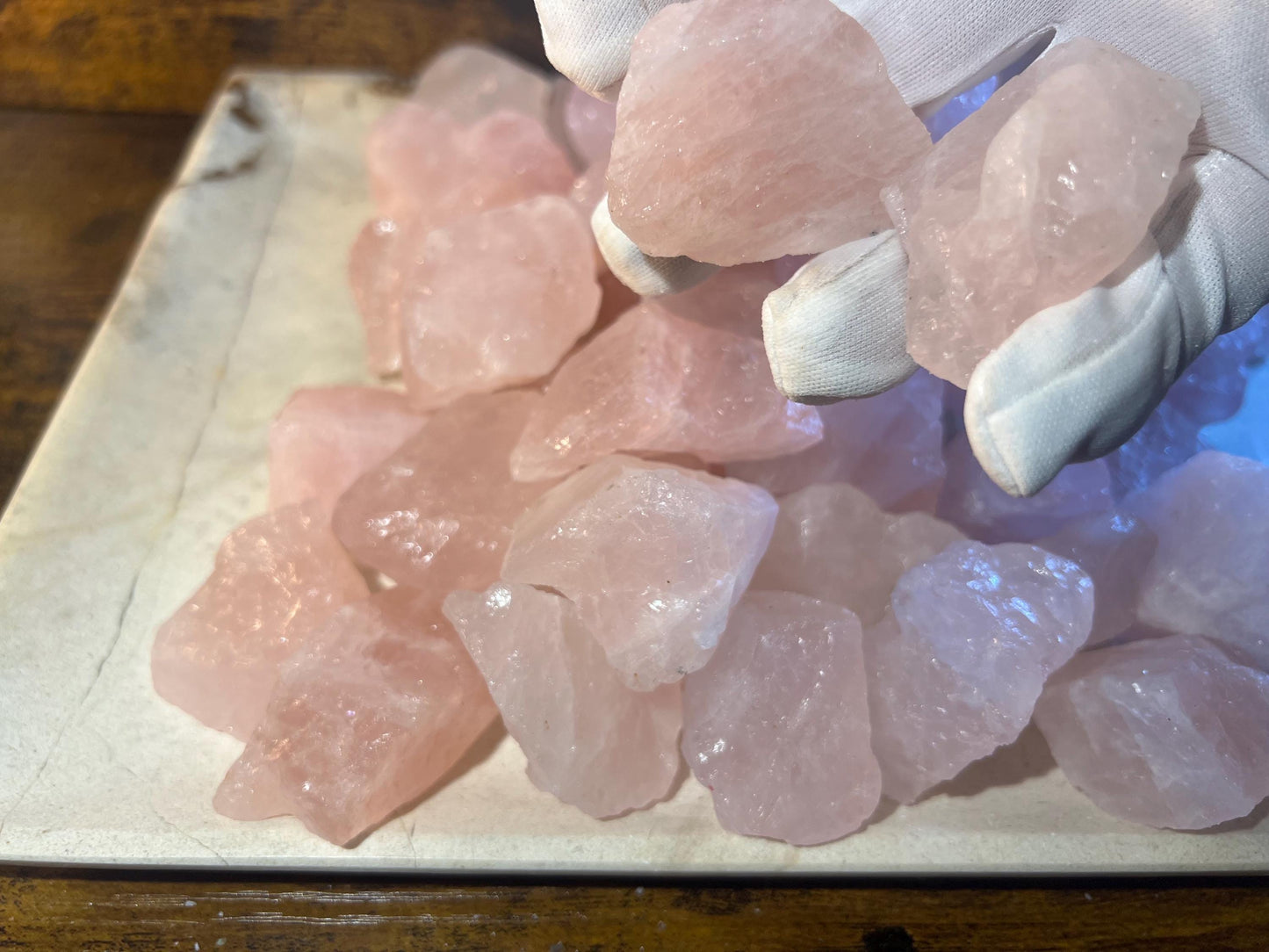Rose Quartz Raw Crystal Polished Carved Crystal for Distraction from Anxiety or Worry Home Decor Holiday Xmas Meditation Pocket Gift