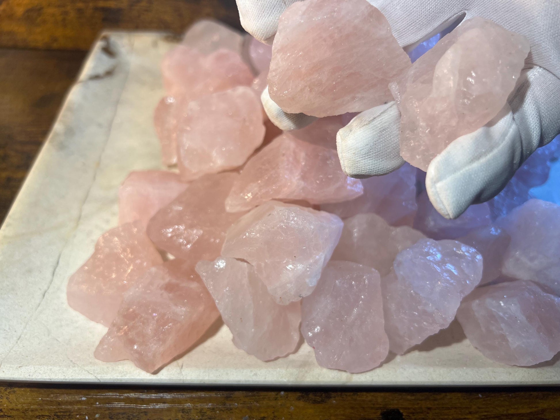 Rose Quartz Raw Crystal Polished Carved Crystal for Distraction from Anxiety or Worry Home Decor Holiday Xmas Meditation Pocket Gift