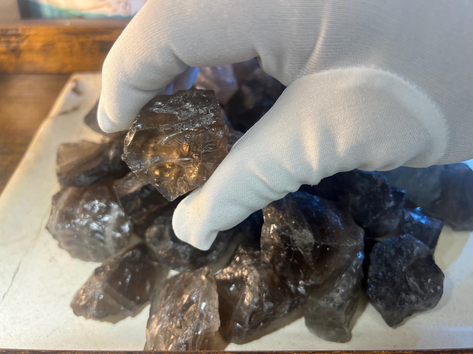 East African Raw Smoky Quartz Crystal Polished Carved Crystal for Distraction from Anxiety or Worry Home Decor Holiday Xmas Meditation