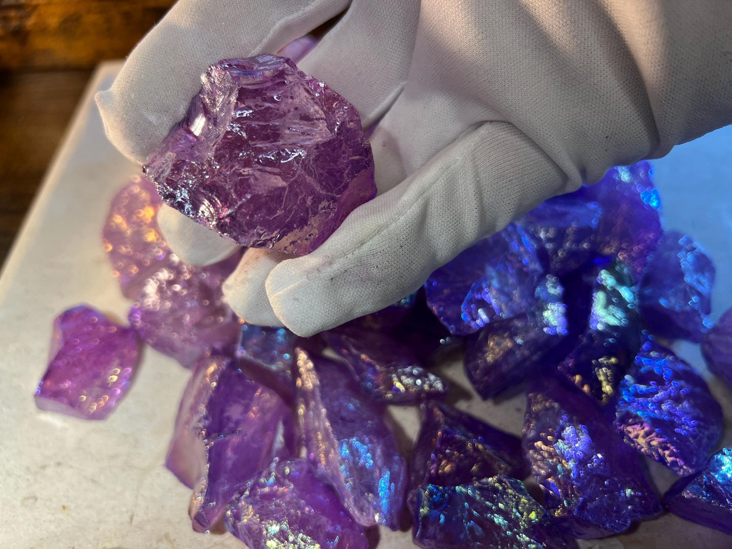 Purple Angel Aura Quartz Raw Crystal Polished Carved Crystal for Distraction from Anxiety Worry Home Decor Holiday Xmas Meditation Birthday