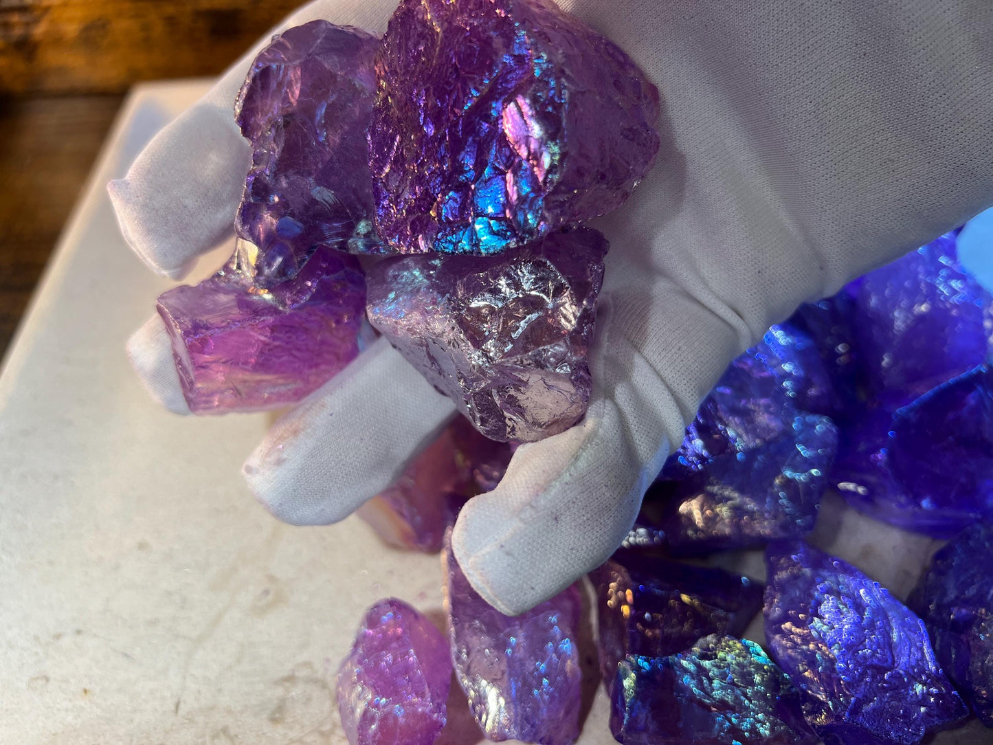 Purple Angel Aura Quartz Raw Crystal Polished Carved Crystal for Distraction from Anxiety Worry Home Decor Holiday Xmas Meditation Birthday