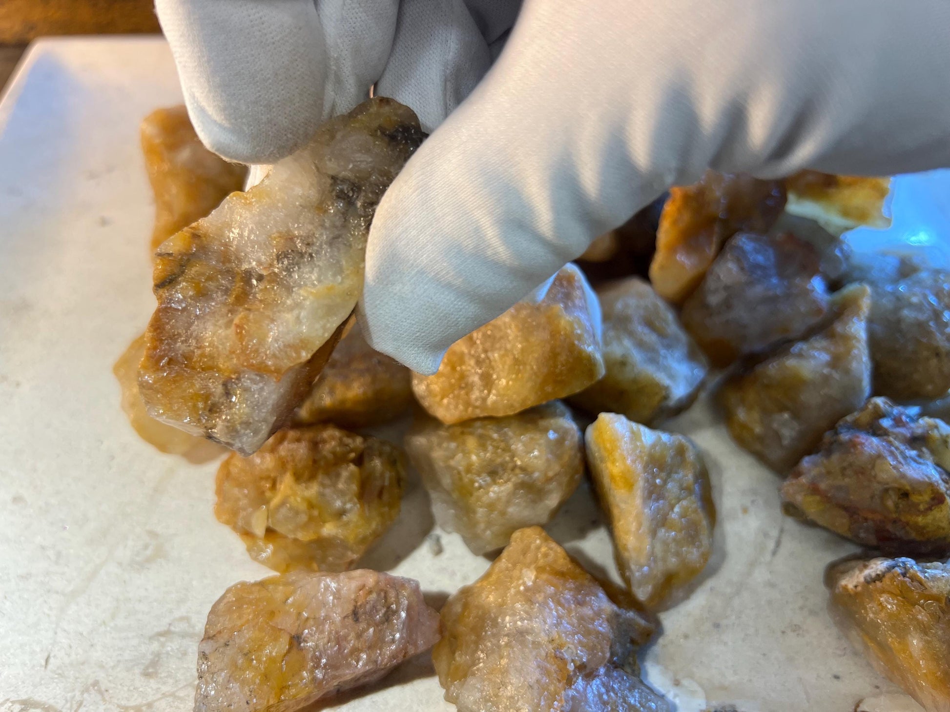 Raw Golden Healer Quartz Crystal Polished Carved Crystal for Distraction from Anxiety Worry Home Decor Holiday Xmas Meditation Birthday