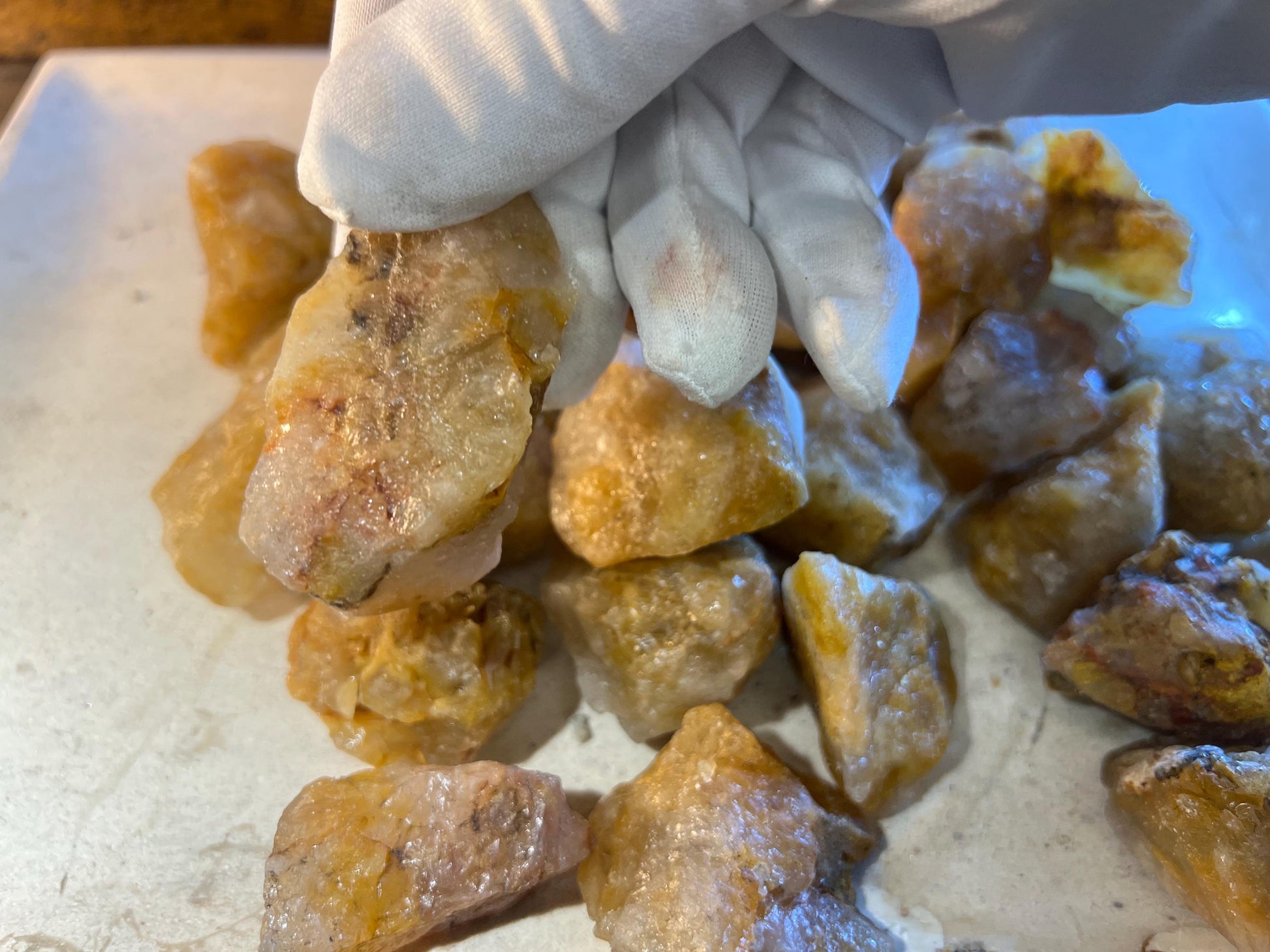 Raw Golden Healer Quartz Crystal Polished Carved Crystal for Distraction from Anxiety Worry Home Decor Holiday Xmas Meditation Birthday