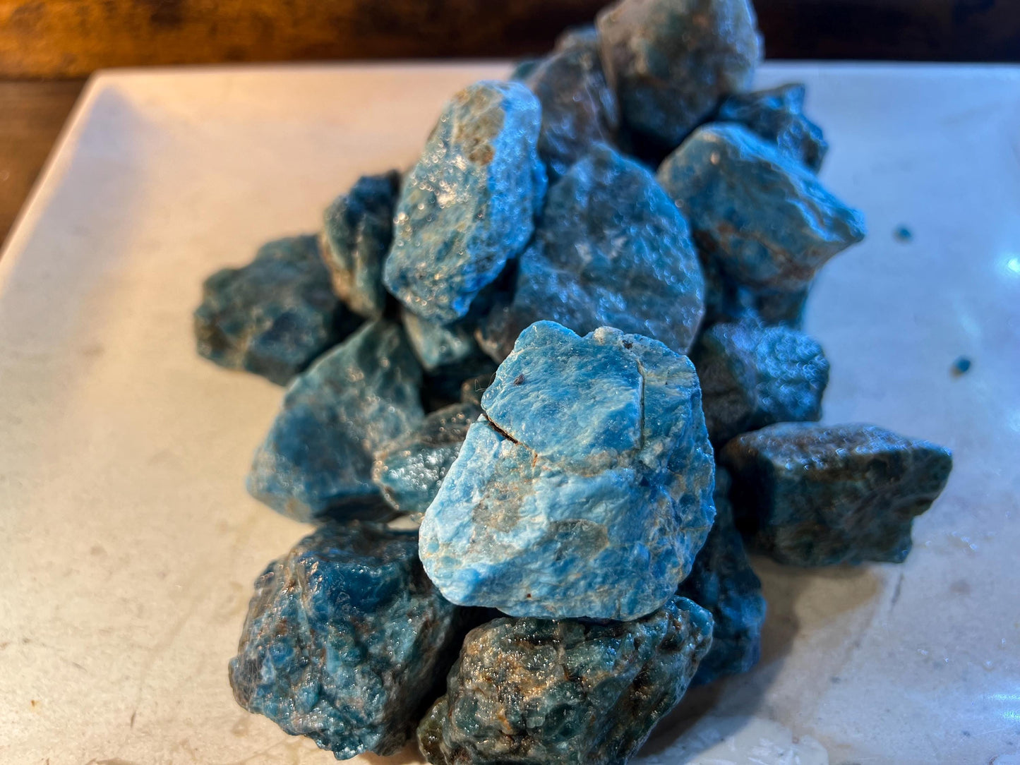 Blue apatite Raw Untreated Arts Crafts Home Decor Minerals wholesale minerals School Project Christmas Xmas Home Decor Gift Home Decor