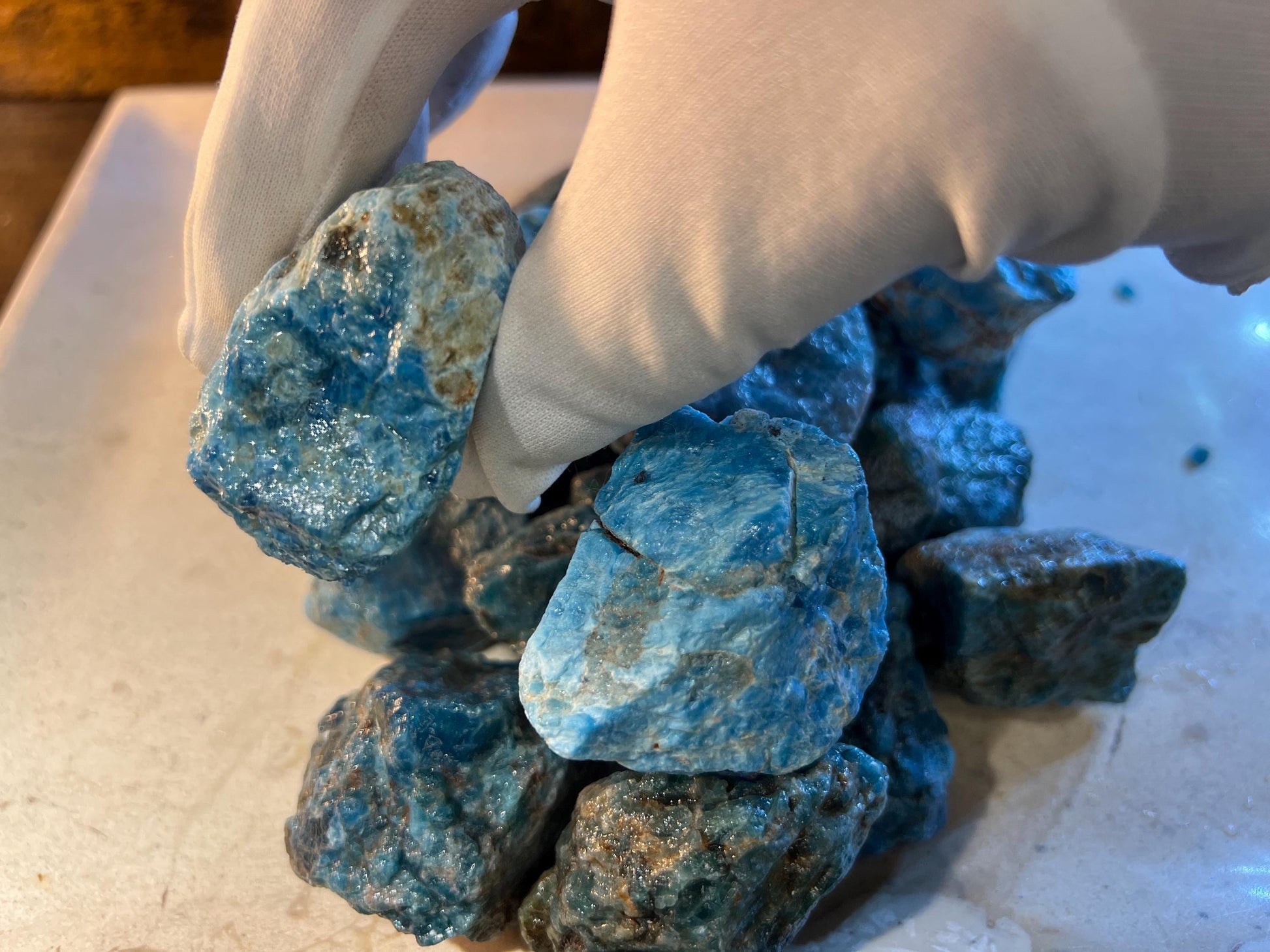 Blue apatite Raw Untreated Arts Crafts Home Decor Minerals wholesale minerals School Project Christmas Xmas Home Decor Gift Home Decor