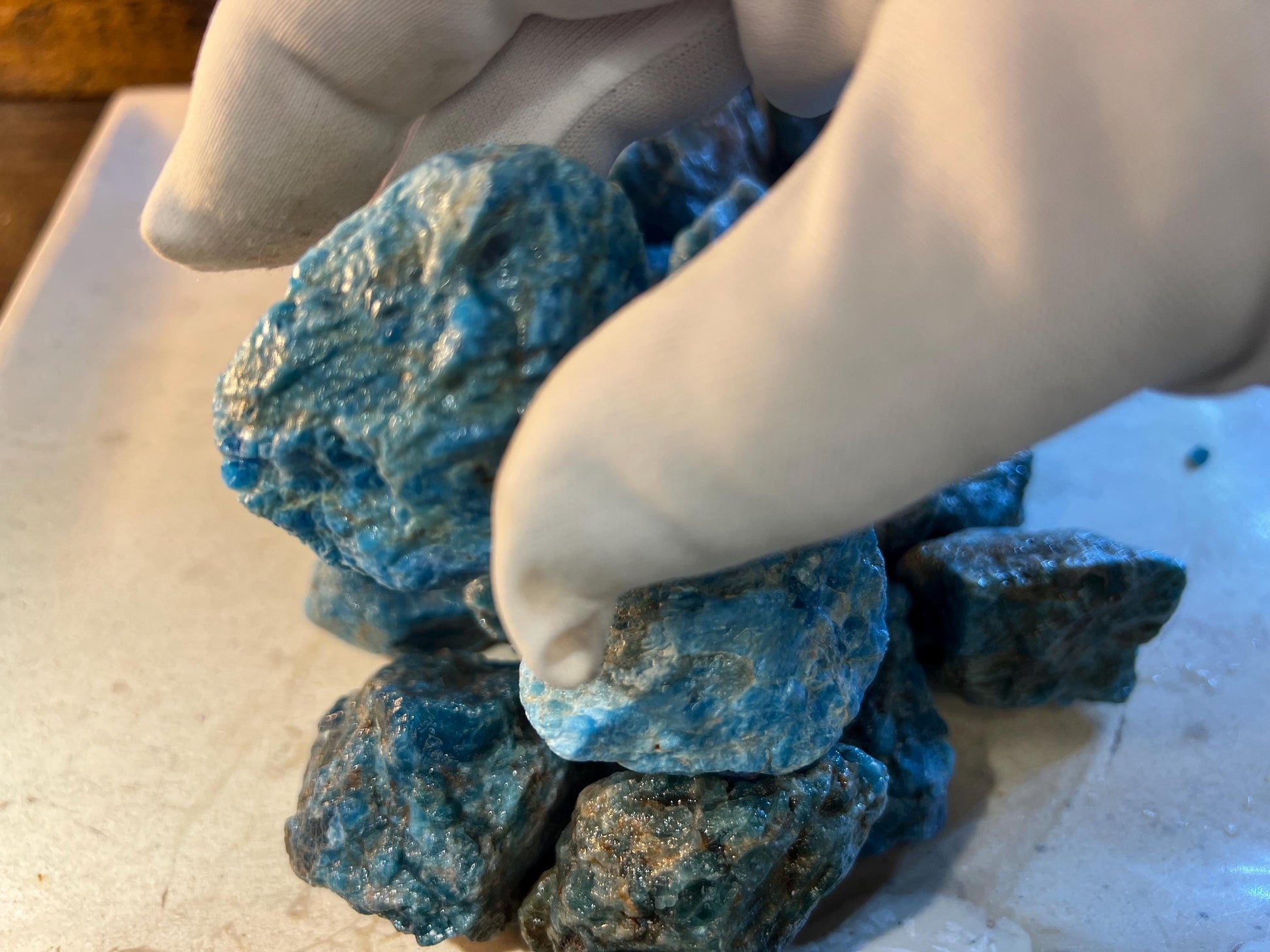 Blue apatite Raw Untreated Arts Crafts Home Decor Minerals wholesale minerals School Project Christmas Xmas Home Decor Gift Home Decor