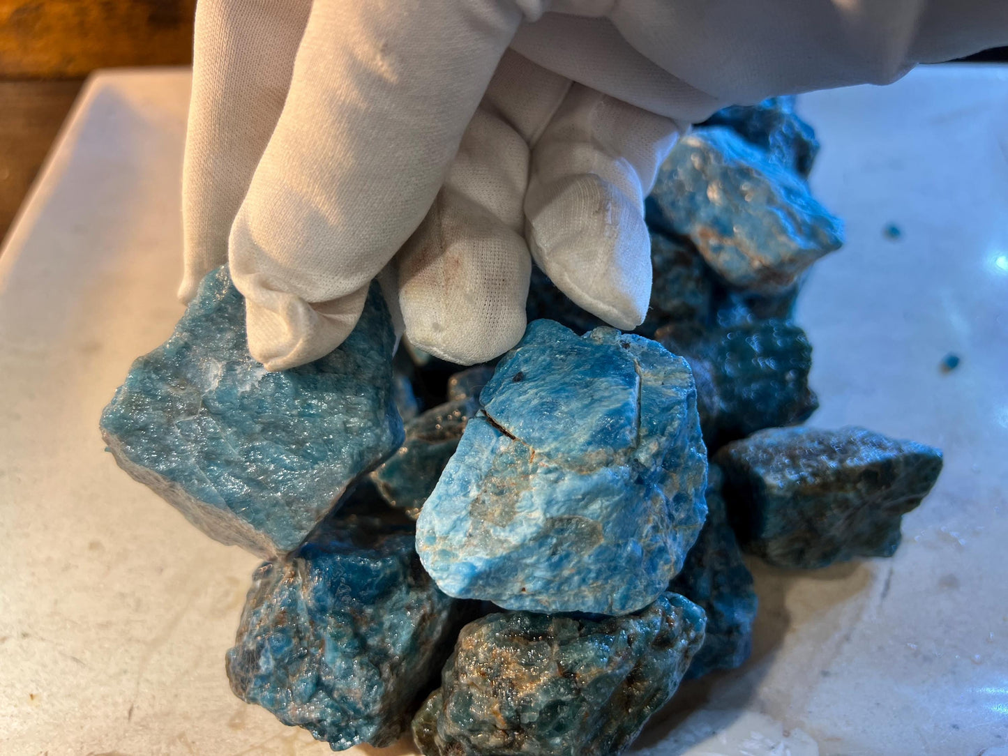 Blue apatite Raw Untreated Arts Crafts Home Decor Minerals wholesale minerals School Project Christmas Xmas Home Decor Gift Home Decor