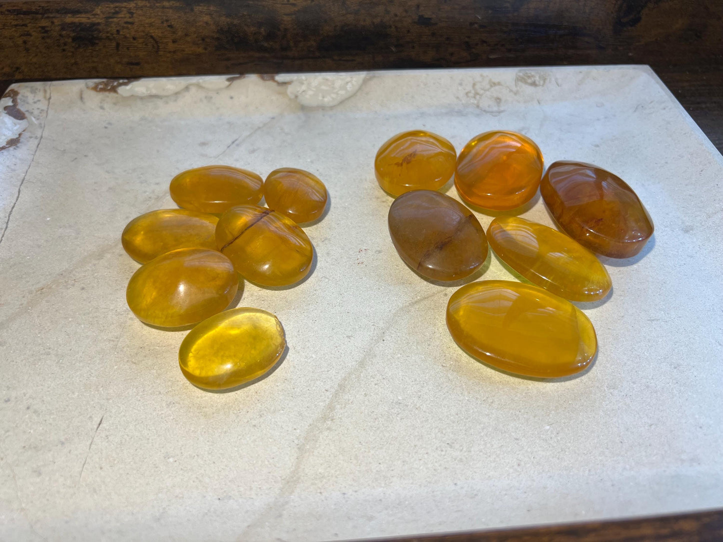 Yellow Fluorite Palm stone Worry Pocket Anxiety Home Decor Wholesale Minerals School Christmas Home Decor Craft Meditation Wellness Birthday