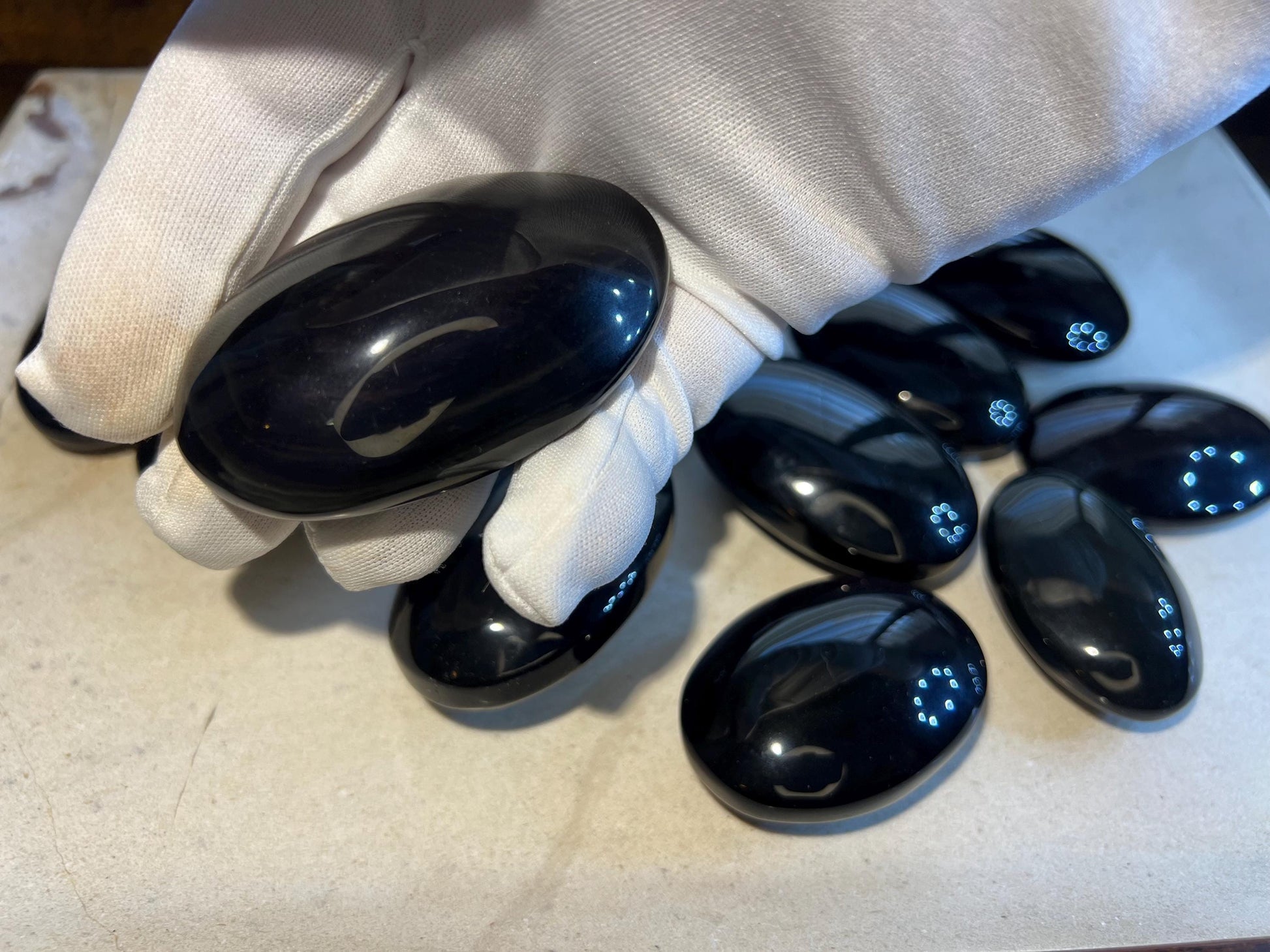 Rainbow Obsidian Palm Stone Smooth Polished Carved Crystal Distraction Worry Anxiety birthday Home Decor Gift Birthday Christmas Meditation