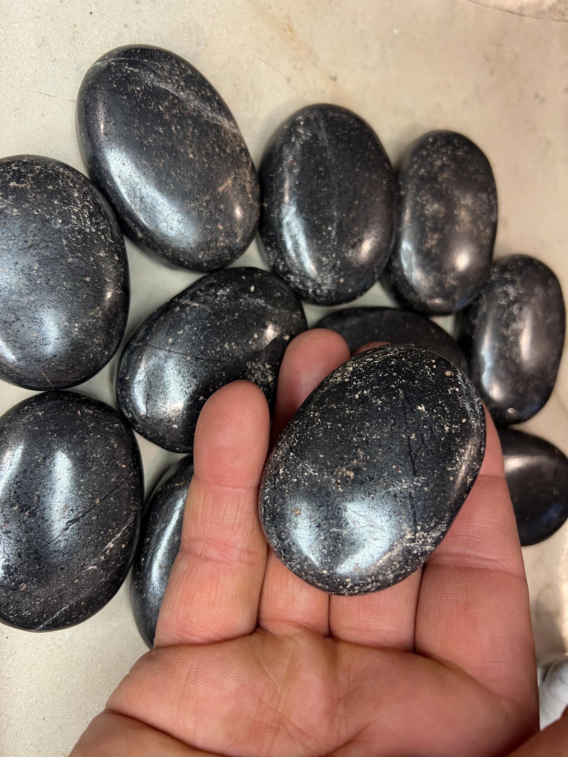 Magnetite Polished Palm Stone Pocket Anxiety Palm Christmas Xmas Anxiety Worry Meditation Home Decor Birthday Xmas Stress Relief Distraction