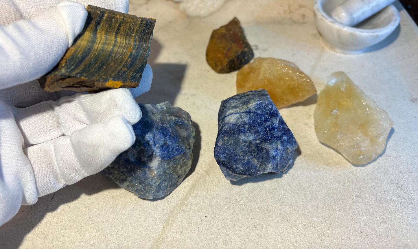 Fortune and Good Luck Power Pack Raw Aventurine, Tiger Eye and Citrine Metaphysical Properties Meditation Home Decor Power Pack