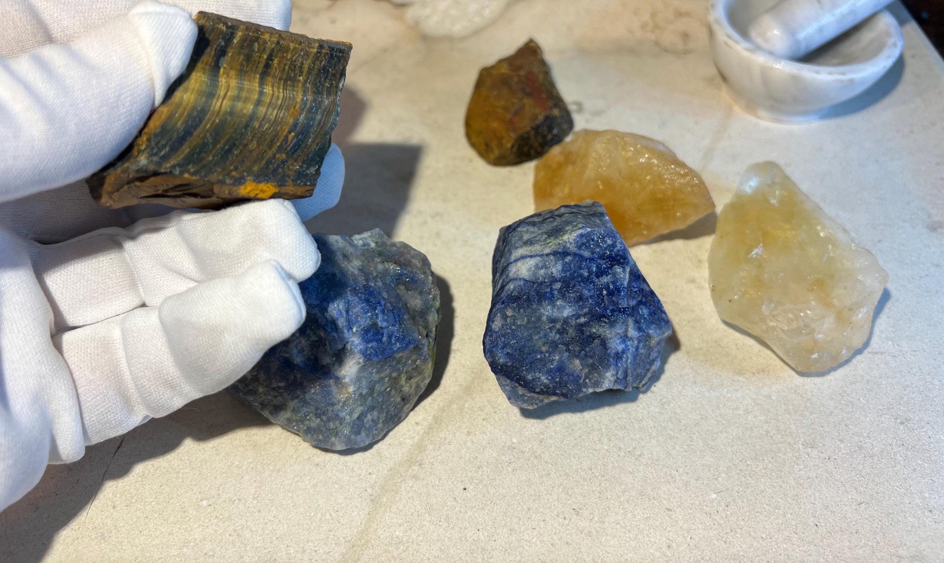 Fortune and Good Luck Power Pack Raw Aventurine, Tiger Eye and Citrine Metaphysical Properties Meditation Home Decor Power Pack