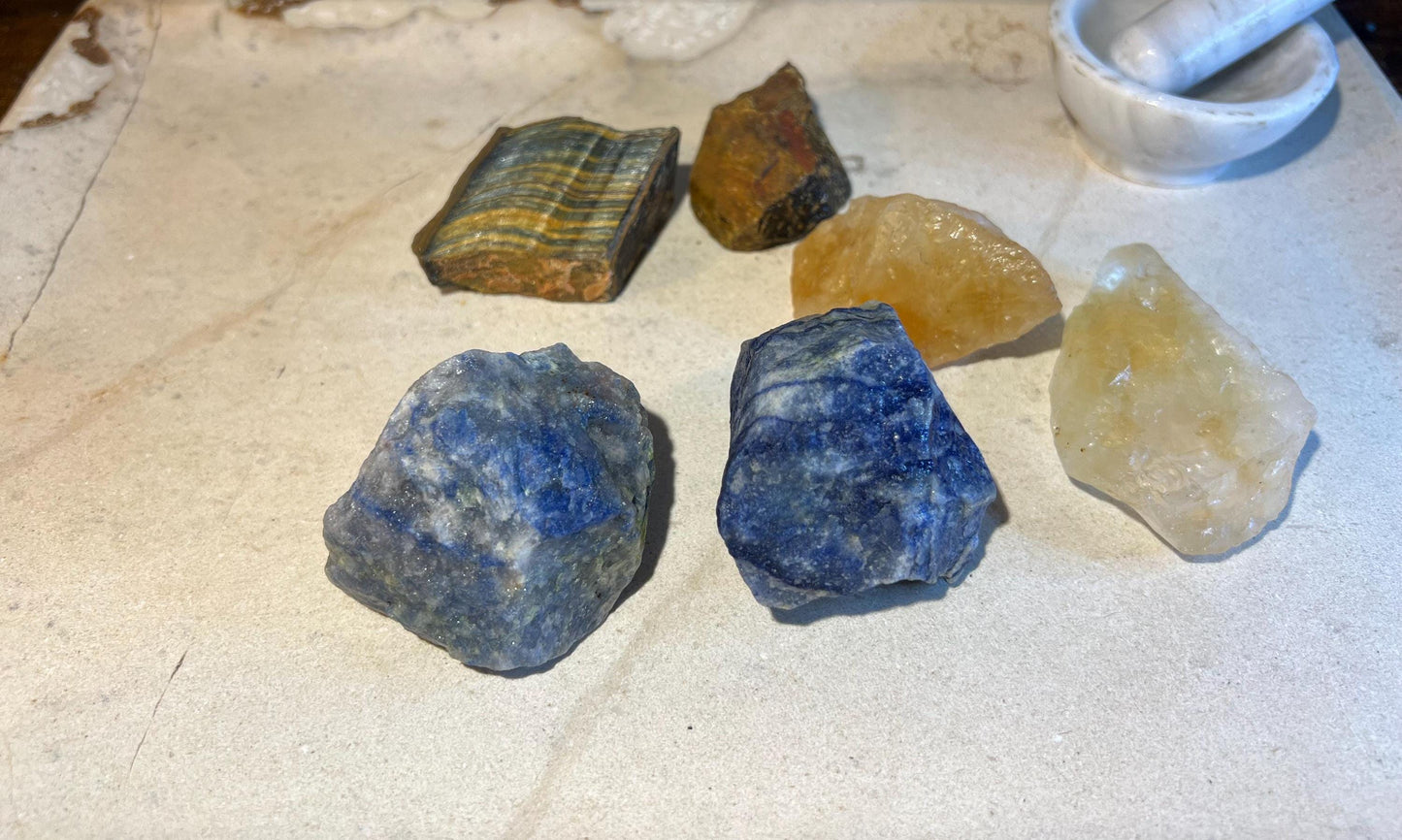 Fortune and Good Luck Power Pack Raw Aventurine, Tiger Eye and Citrine Metaphysical Properties Meditation Home Decor Power Pack