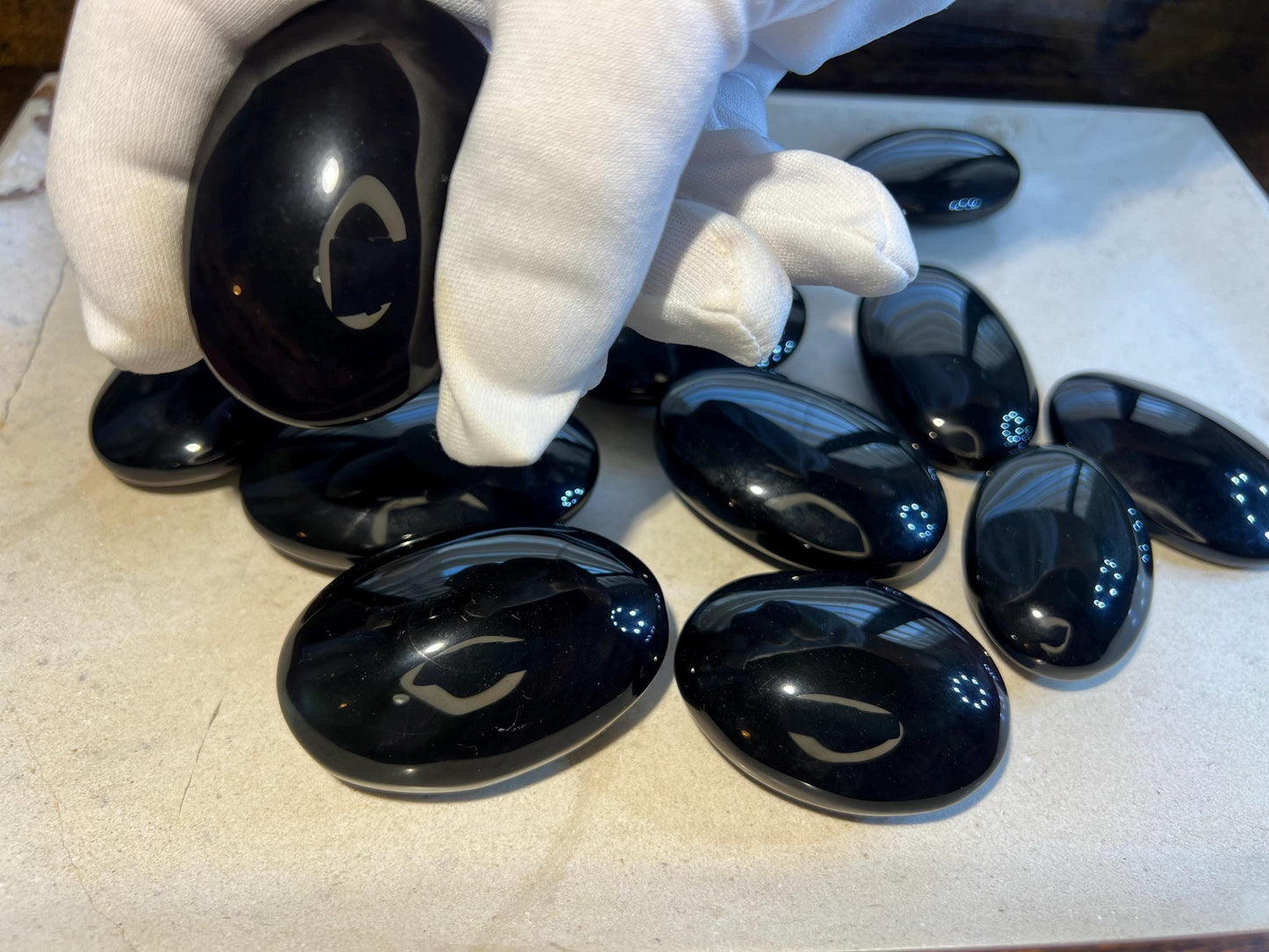 Rainbow Obsidian Palm Stone Smooth Polished Carved Crystal Distraction Worry Anxiety birthday Home Decor Gift Birthday Christmas Meditation