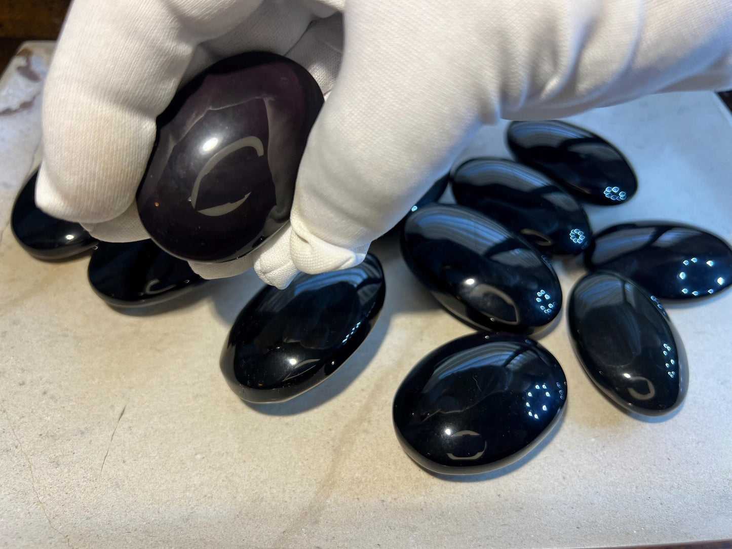 Rainbow Obsidian Palm Stone Smooth Polished Carved Crystal Distraction Worry Anxiety birthday Home Decor Gift Birthday Christmas Meditation