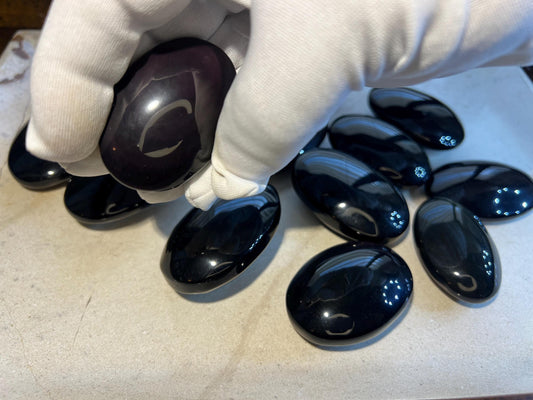 Rainbow Obsidian Palm Stone Smooth Polished Carved Crystal Distraction Worry Anxiety birthday Home Decor Gift Birthday Christmas Meditation