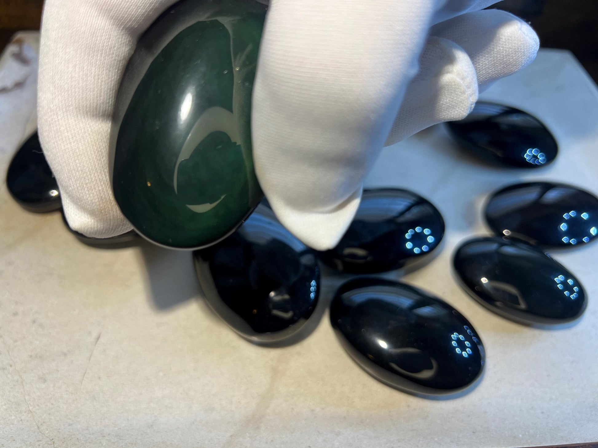 Rainbow Obsidian Palm Stone Smooth Polished Carved Crystal Distraction Worry Anxiety birthday Home Decor Gift Birthday Christmas Meditation