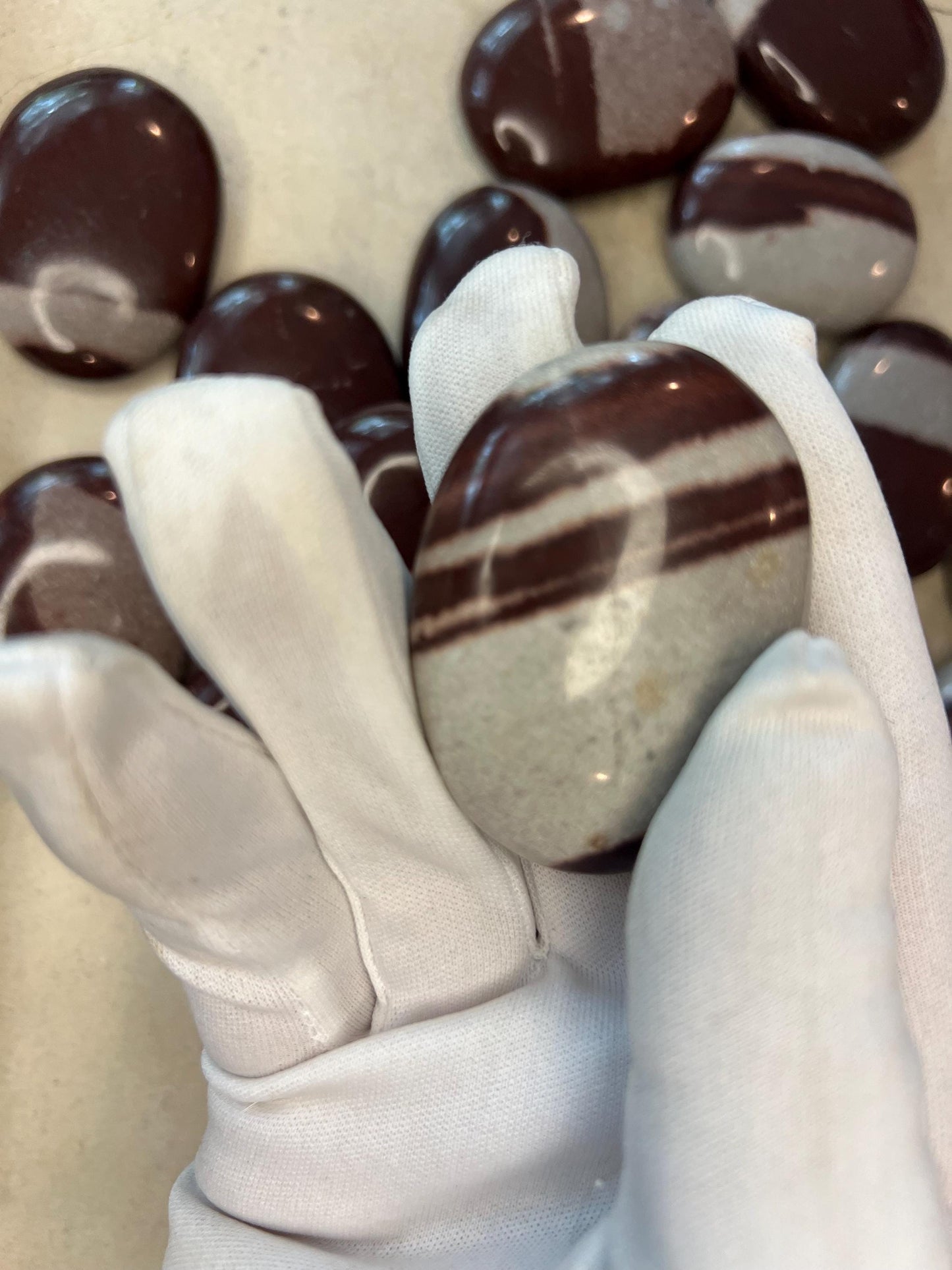 Rare Divine Indian Narmada Natural Palm Stone Smooth Polished Carved Crystal Worry Anxiety Distraction Meditation Christmas Xmas Gift Decor