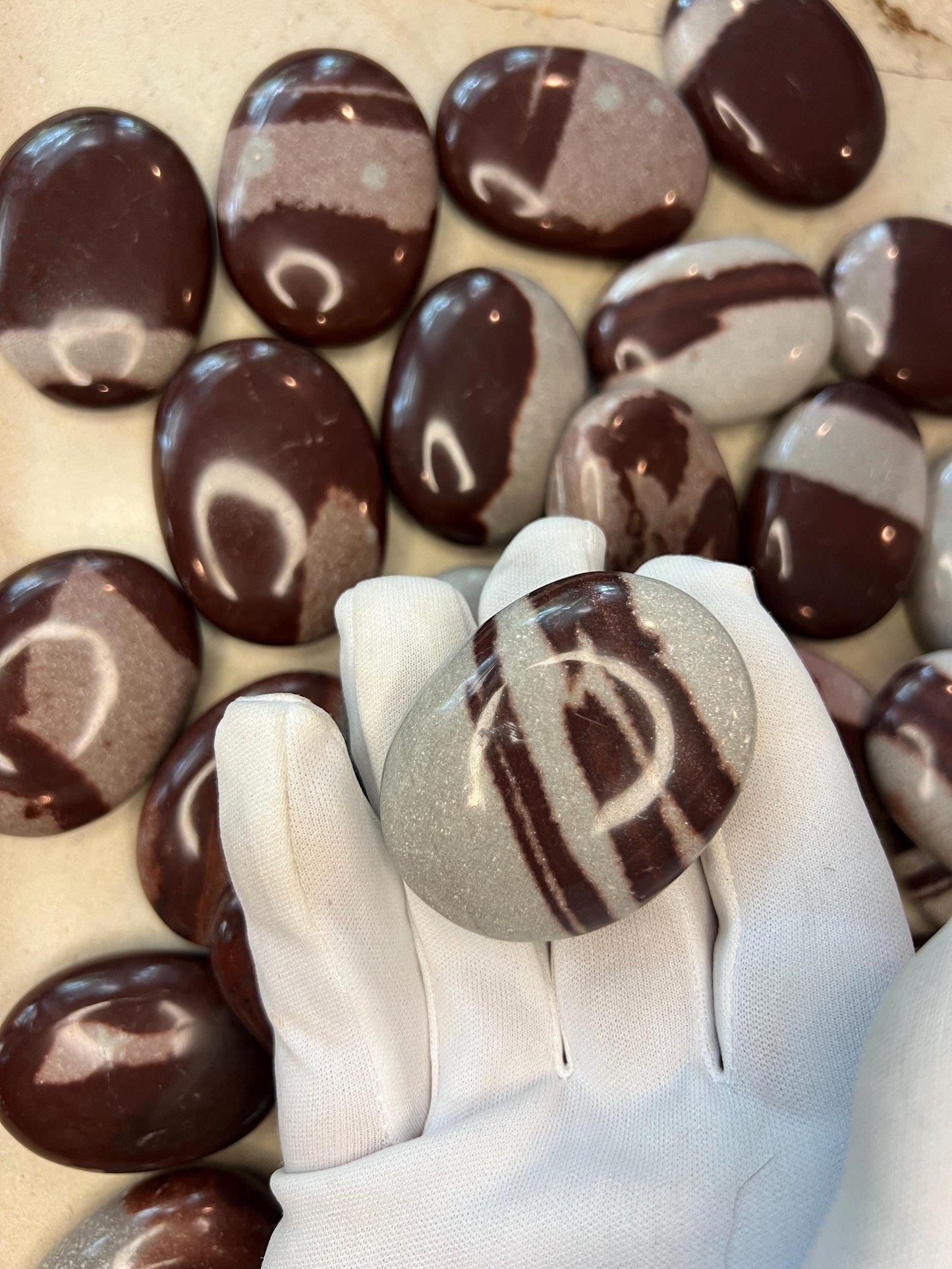 Rare Divine Indian Narmada Natural Palm Stone Smooth Polished Carved Crystal Worry Anxiety Distraction Meditation Christmas Xmas Gift Decor