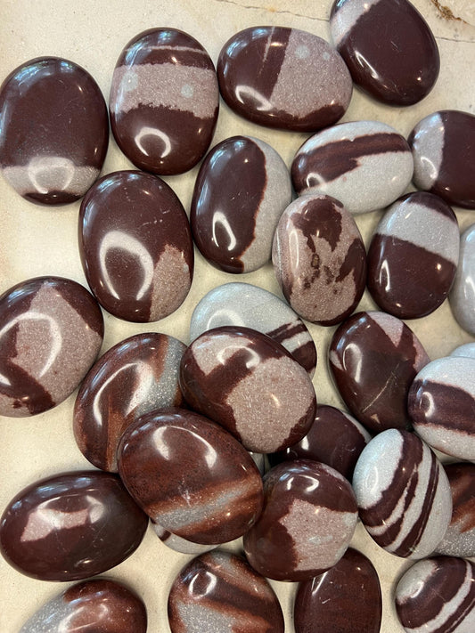 Rare Divine Indian Narmada Natural Palm Stone Smooth Polished Carved Crystal Worry Anxiety Distraction Meditation Christmas Xmas Gift Decor