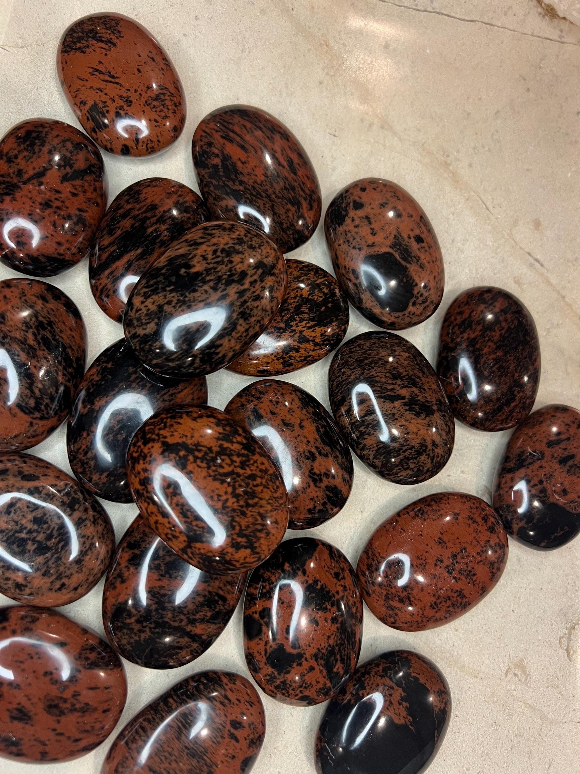 Mahogany Obsidian Polished Palm Stone Pocket Anxiety Worry Chakra Anxiety Home Decor Christmas Holiday Gift Worry Christmas Birthday Gift