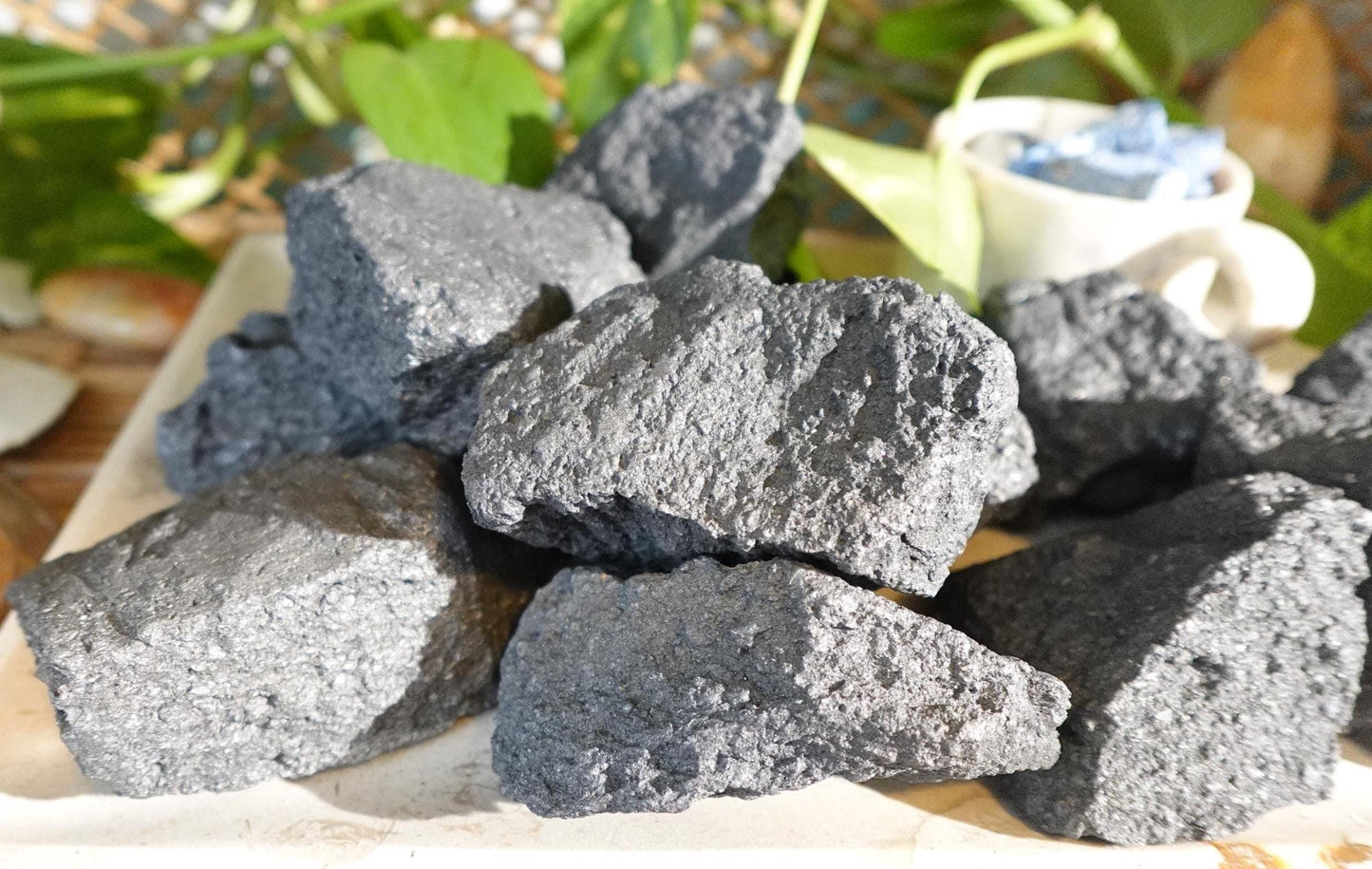 Raw Shungite Crystals: Untreated Carbon Stone, EMF Protection, Home Decor