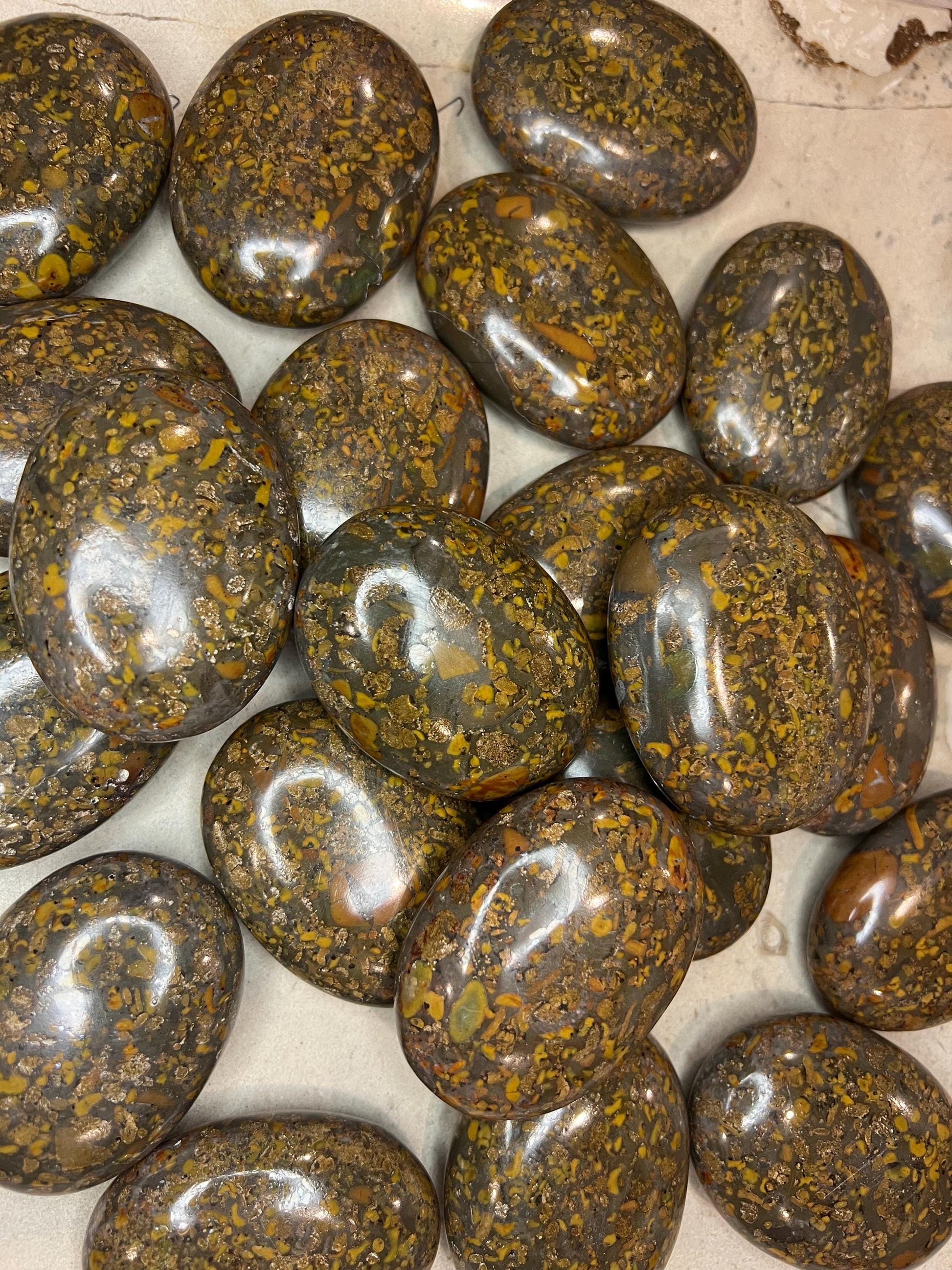 Rajasthan Ajooba Jasper Picture Jasper Natural Palm Stone Smooth Polished Carved Crystal Worry Anxiety Distraction Meditation Christmas Gift