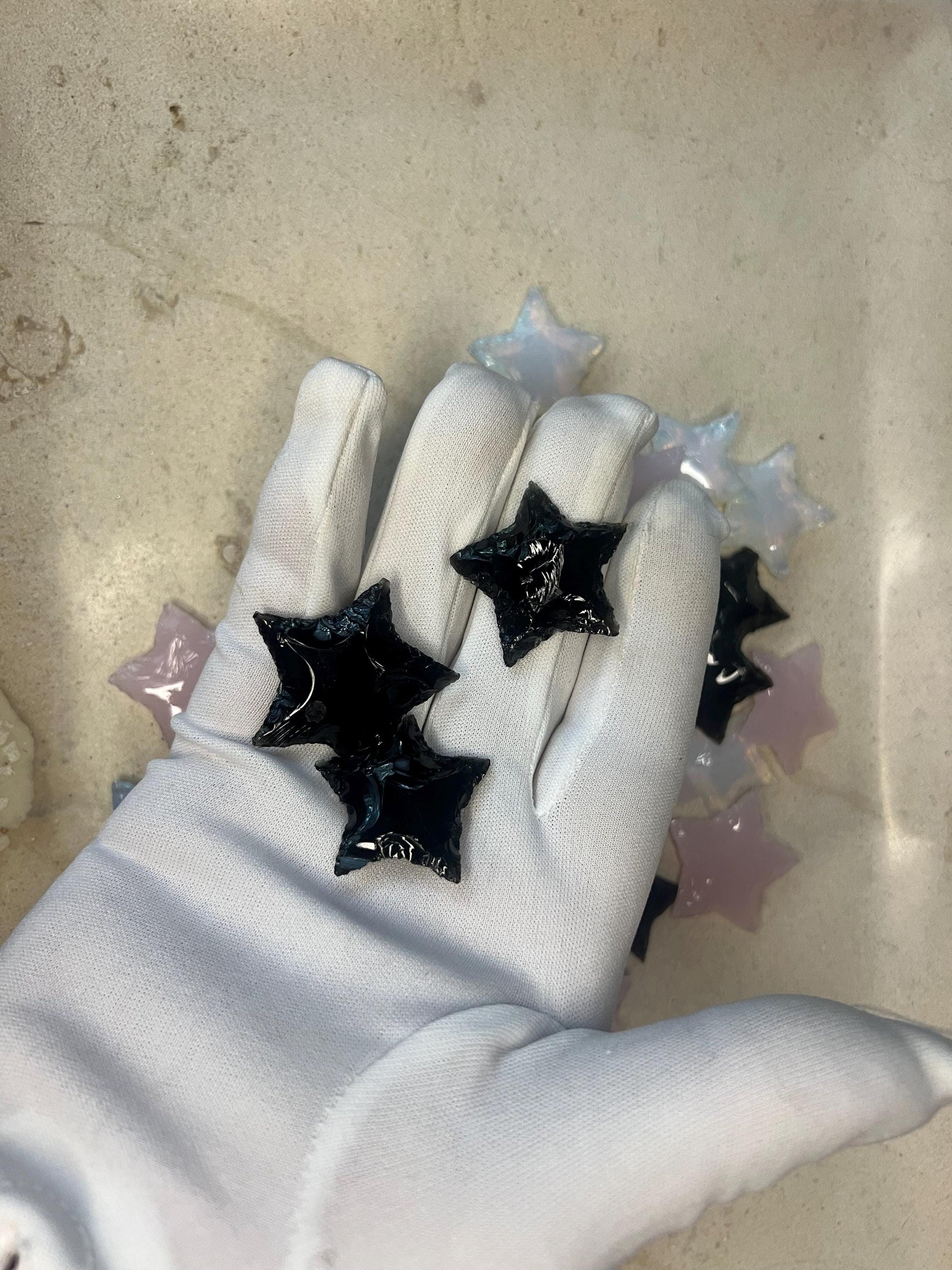 Star Worry Stones Assorted Gemstones Polished Gem-stone Thumb Pocket Palm Stone Worry Chakra Gemstone Stress Relief Fidget Smooth Christmas