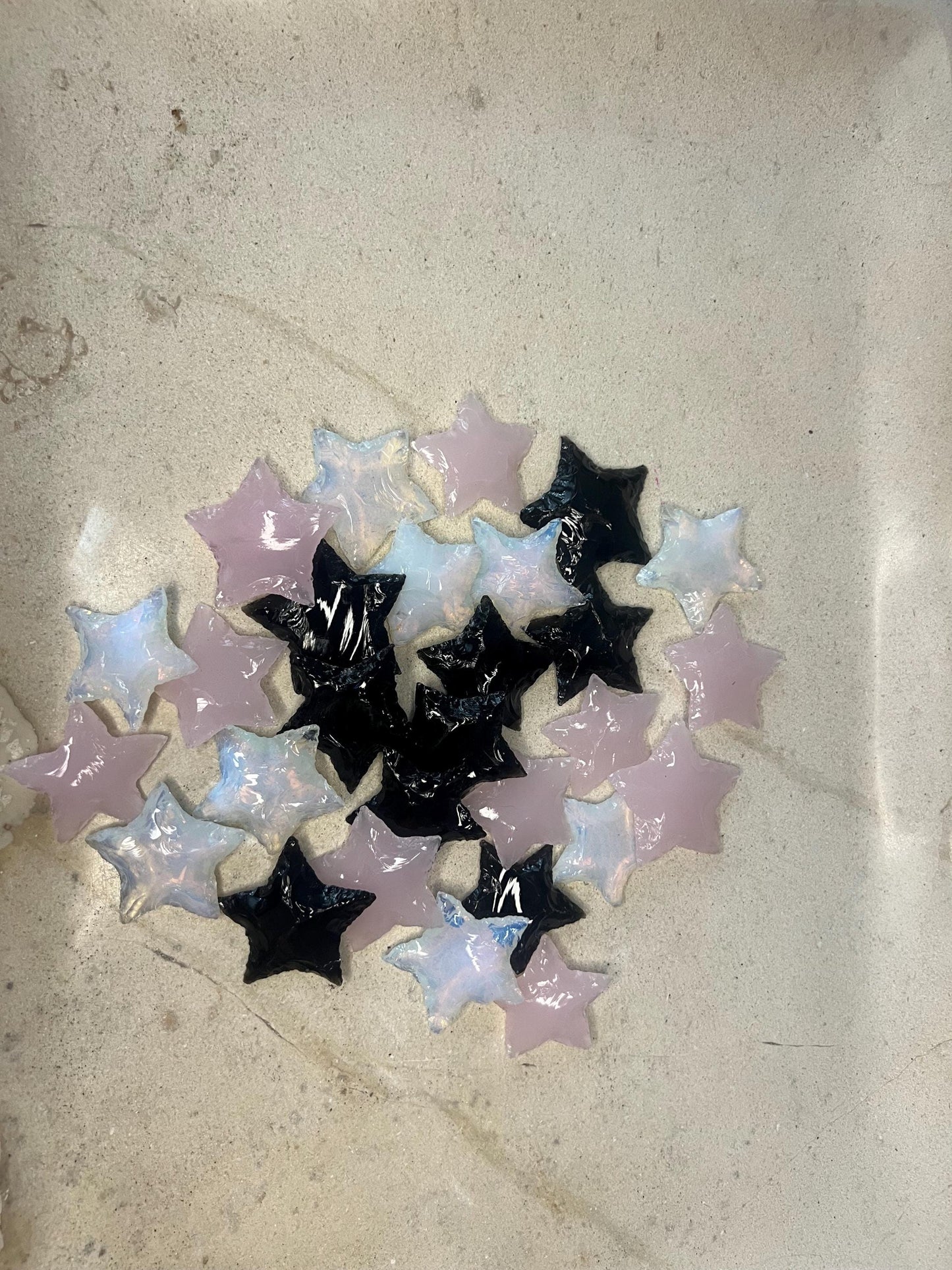 Star Worry Stones Assorted Gemstones Polished Gem-stone Thumb Pocket Palm Stone Worry Chakra Gemstone Stress Relief Fidget Smooth Christmas