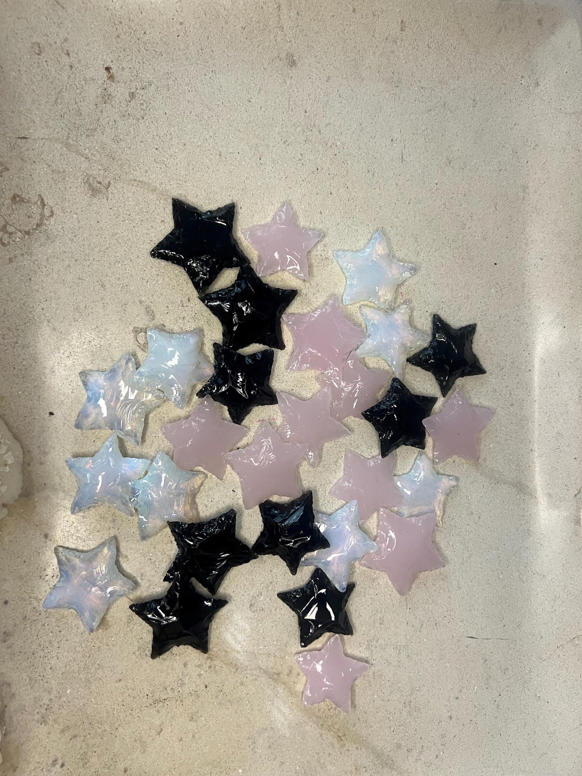 Star Worry Stones Assorted Gemstones Polished Gem-stone Thumb Pocket Palm Stone Worry Chakra Gemstone Stress Relief Fidget Smooth Christmas