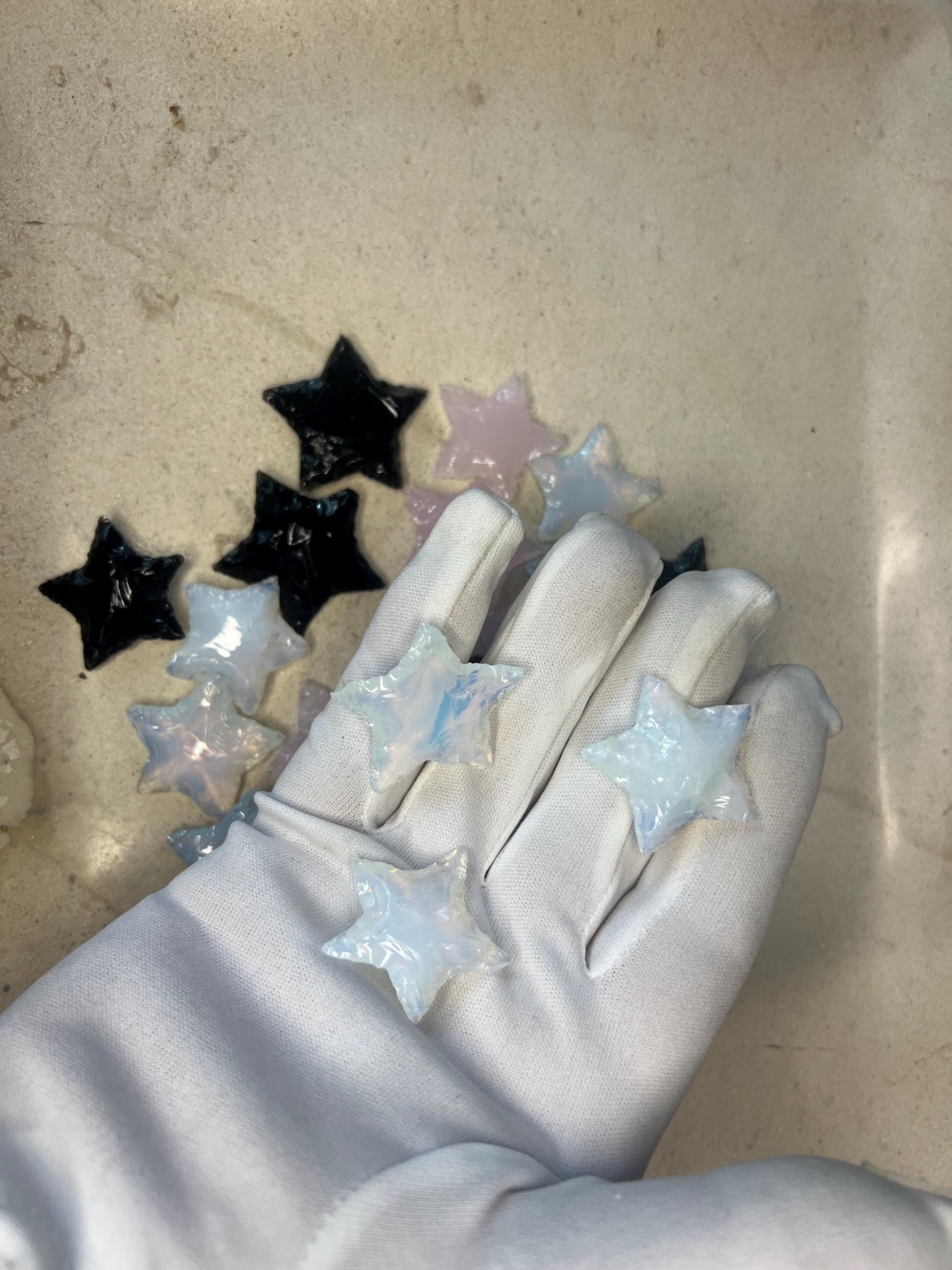 Star Worry Stones Assorted Gemstones Polished Gem-stone Thumb Pocket Palm Stone Worry Chakra Gemstone Stress Relief Fidget Smooth Christmas