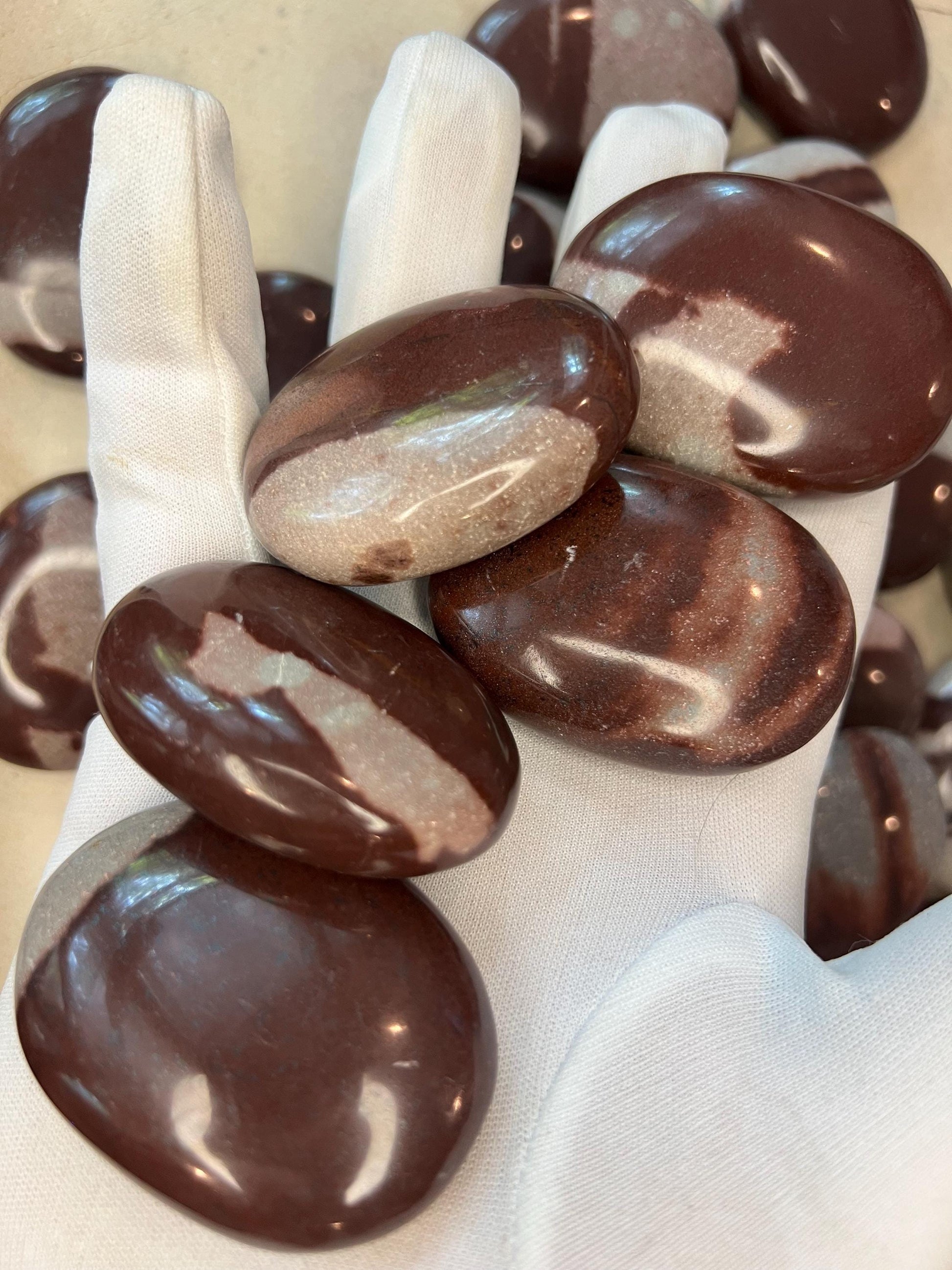 Rare Divine Indian Narmada Natural Palm Stone Smooth Polished Carved Crystal Worry Anxiety Distraction Meditation Christmas Xmas Gift Decor