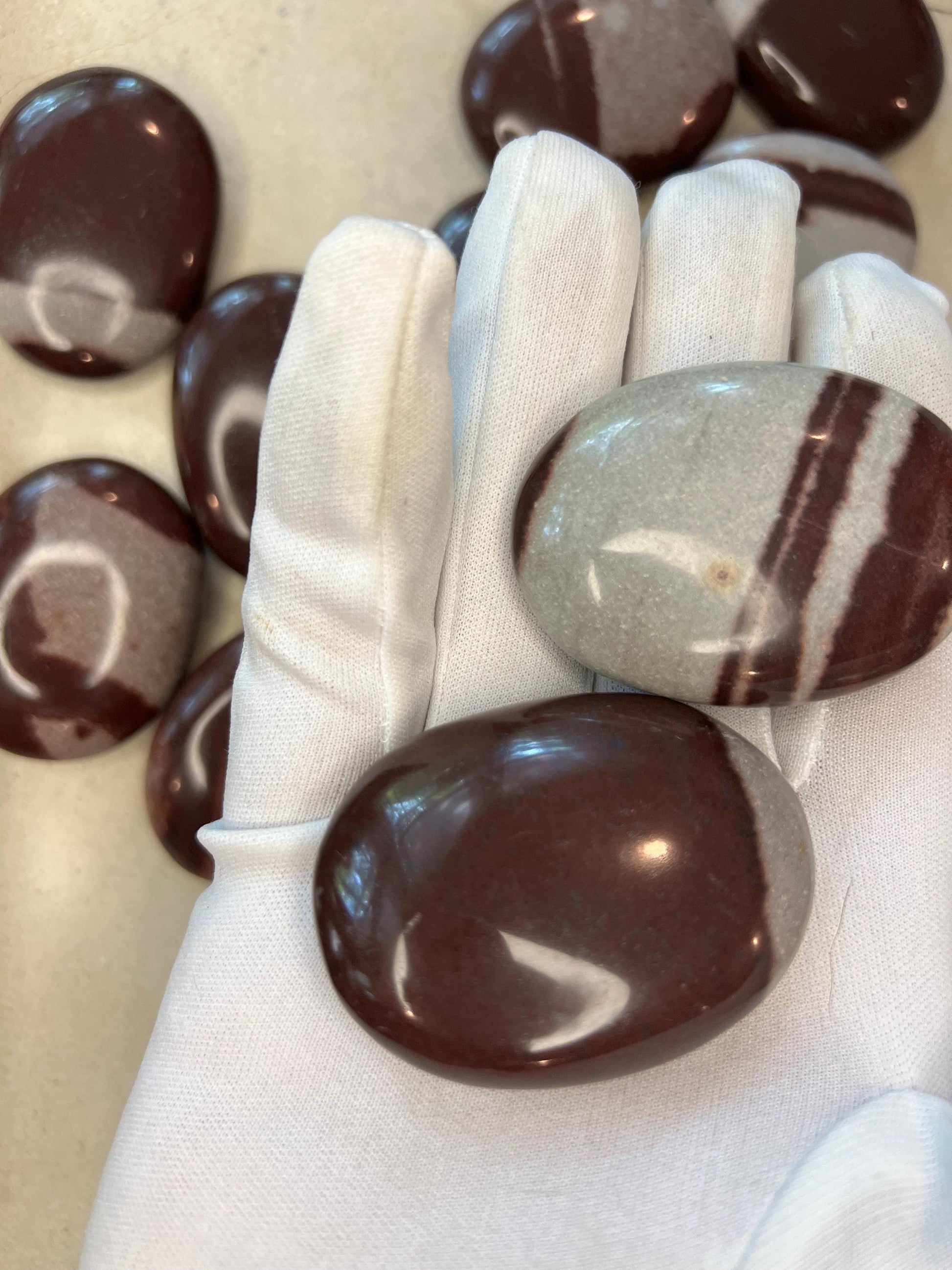 Rare Divine Indian Narmada Natural Palm Stone Smooth Polished Carved Crystal Worry Anxiety Distraction Meditation Christmas Xmas Gift Decor
