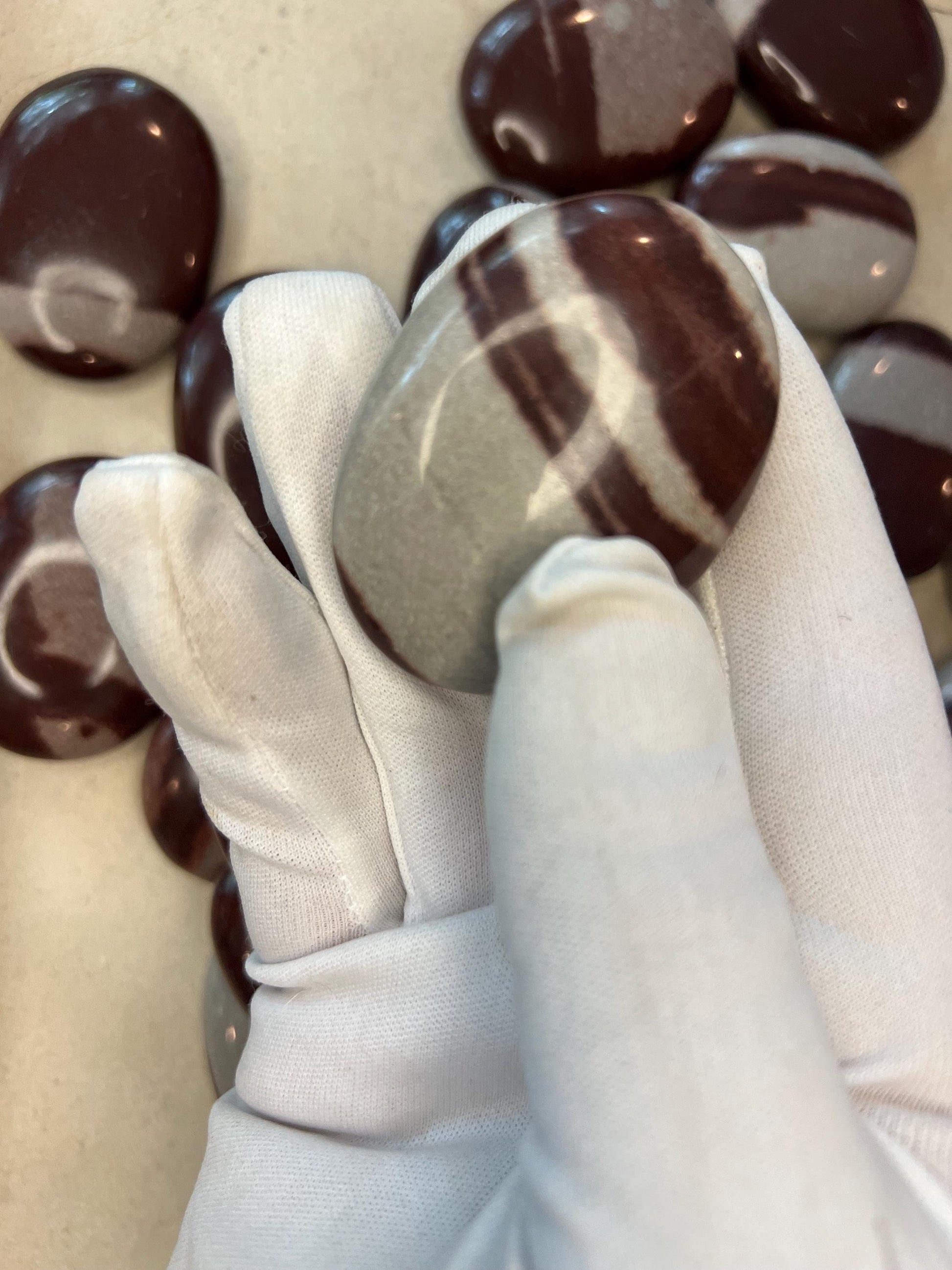 Rare Divine Indian Narmada Natural Palm Stone Smooth Polished Carved Crystal Worry Anxiety Distraction Meditation Christmas Xmas Gift Decor