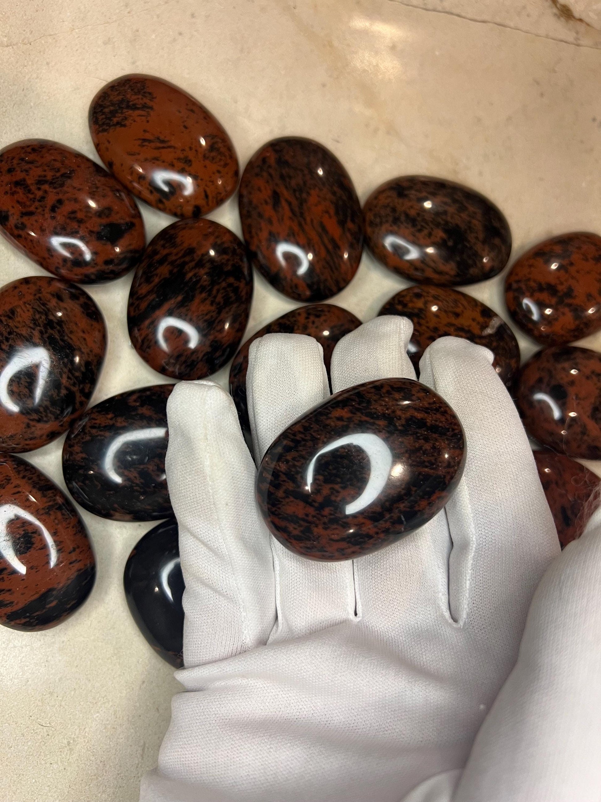 Mahogany Obsidian Polished Palm Stone Pocket Anxiety Worry Chakra Anxiety Home Decor Christmas Holiday Gift Worry Christmas Birthday Gift
