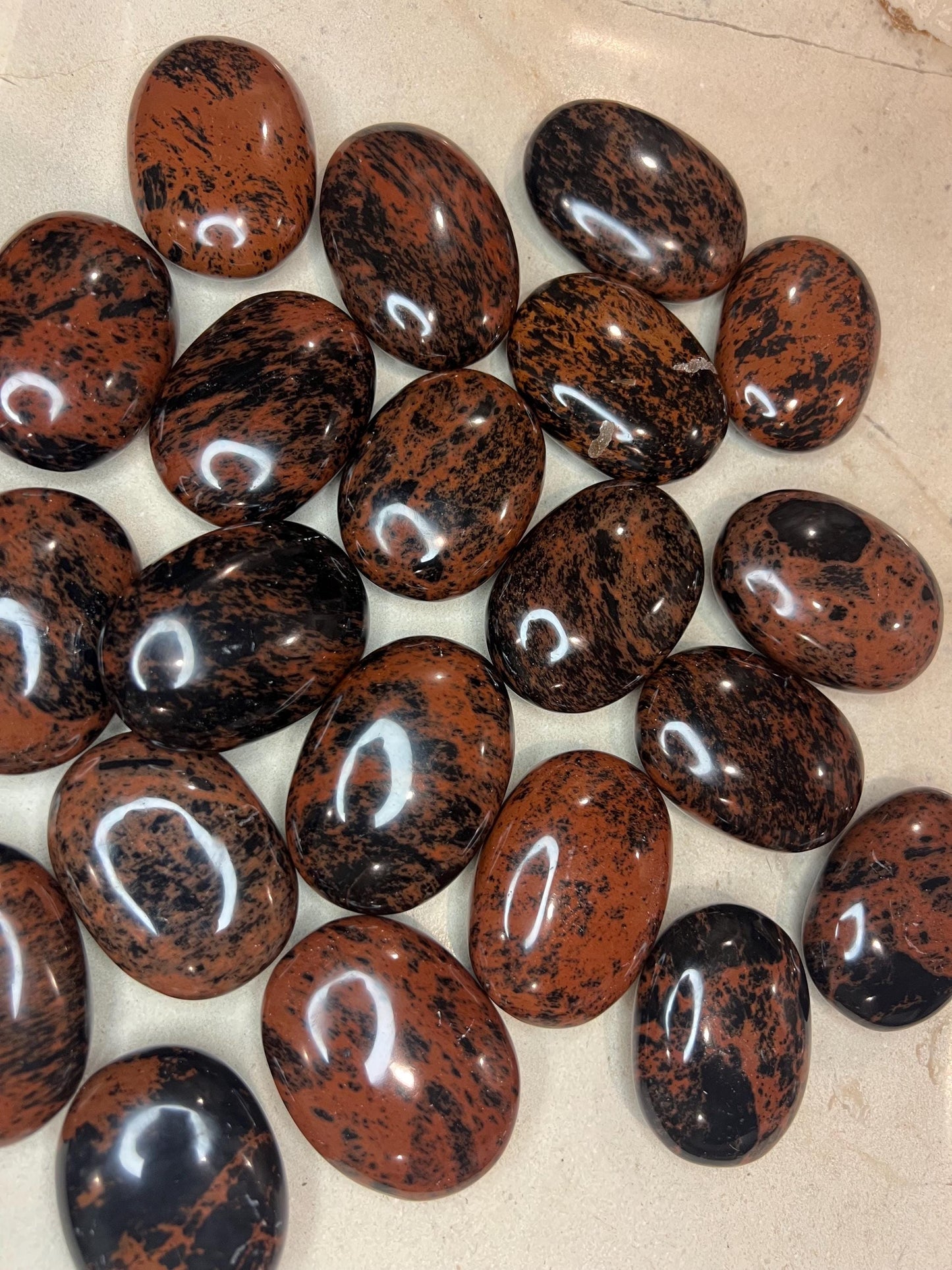 Polished Mahogany Obsidian Palm Stone: Chakra Worry Stone Home Decor Worry Pocket Stress Anxiety Palm Stone